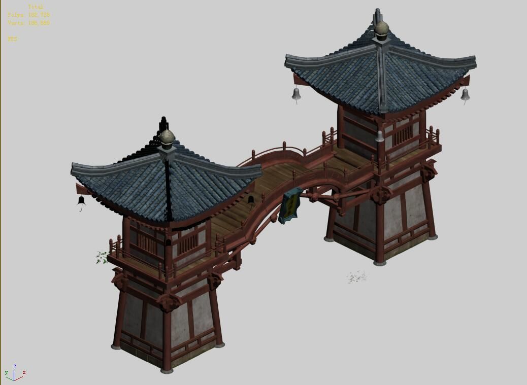 Song dynasty-gate building 001 3D model_4