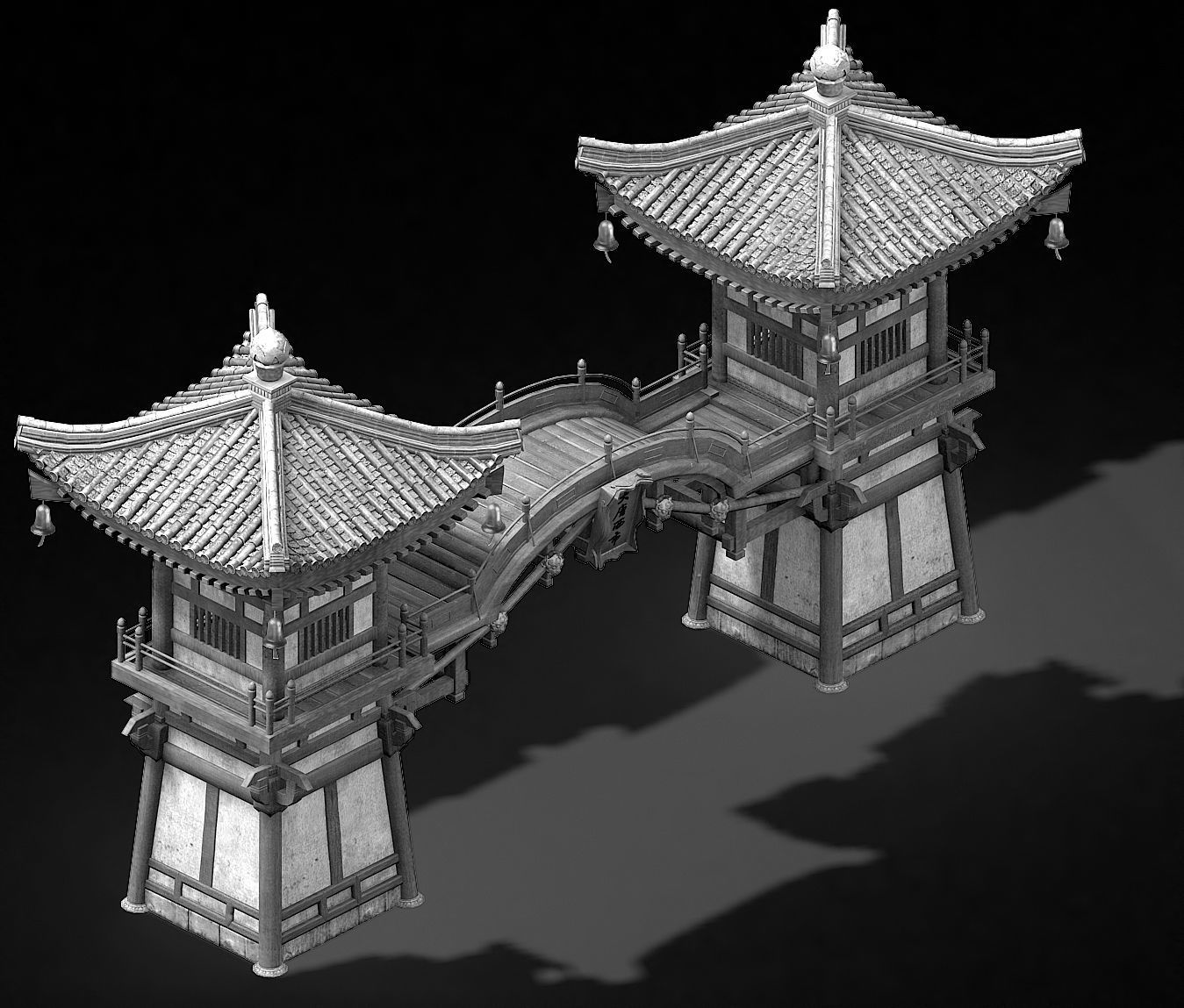 Song dynasty-gate building 001 3D model_2