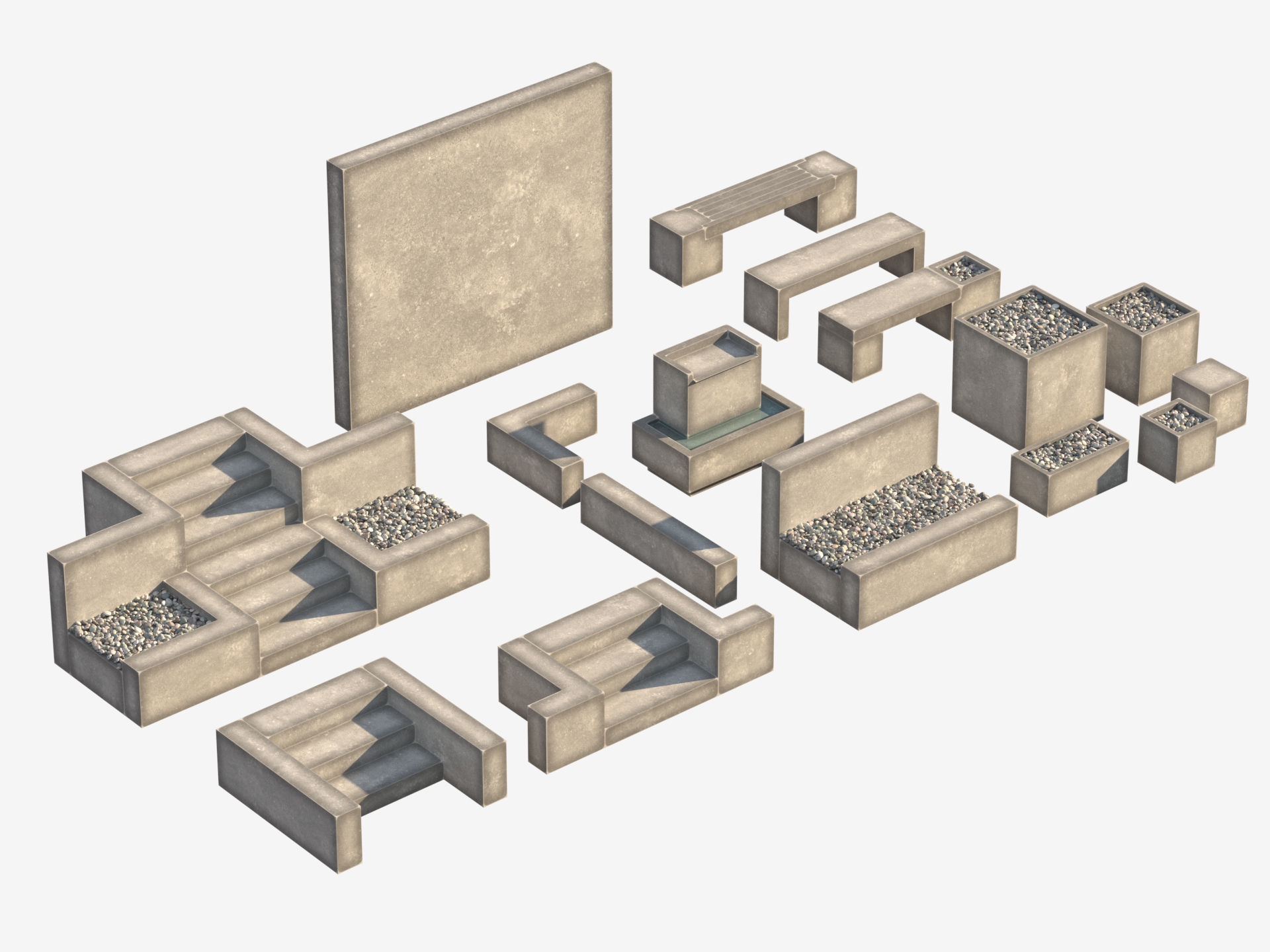 Garden Elements set 3D model_28