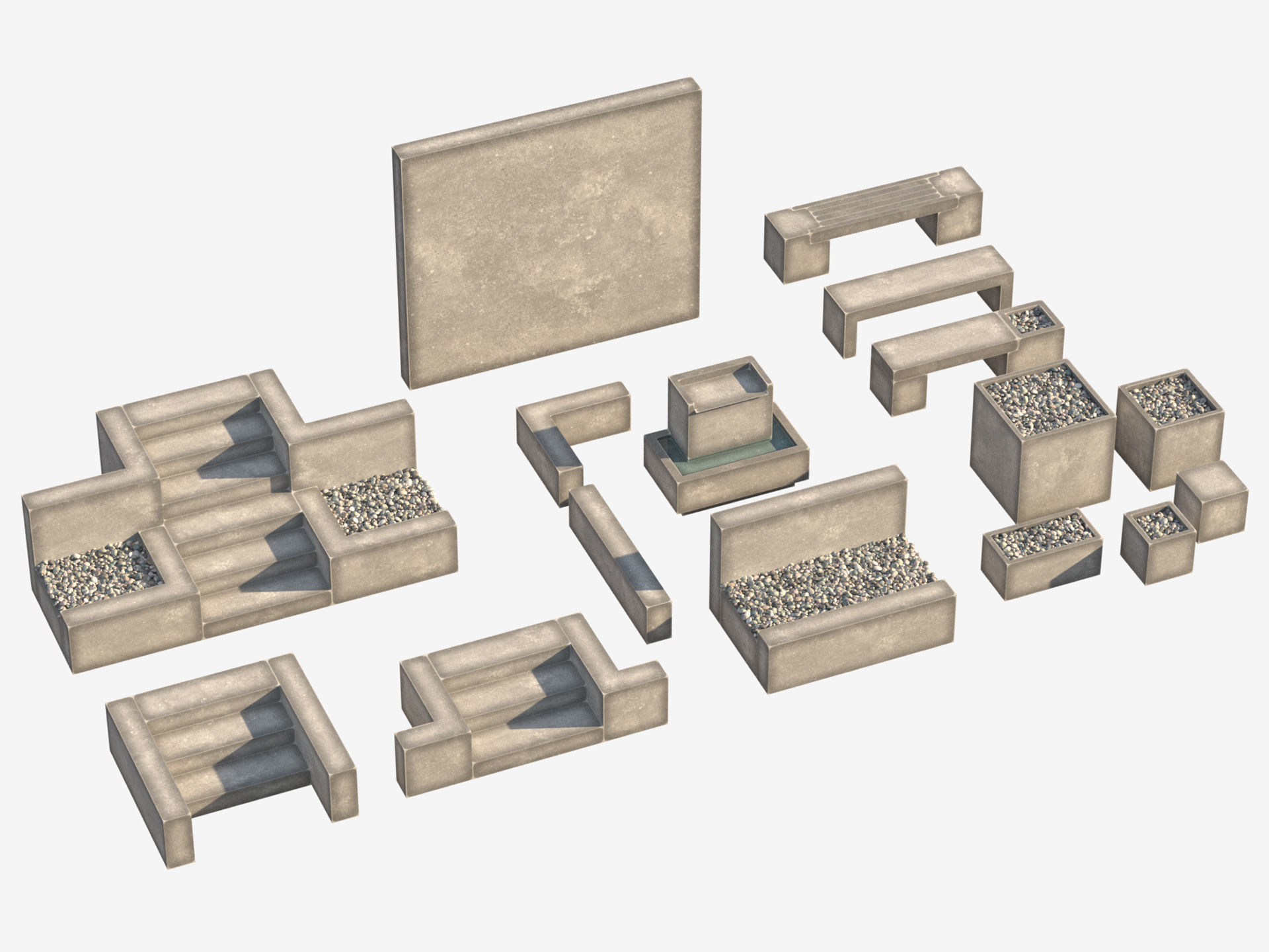 Garden Elements set 3D model_25