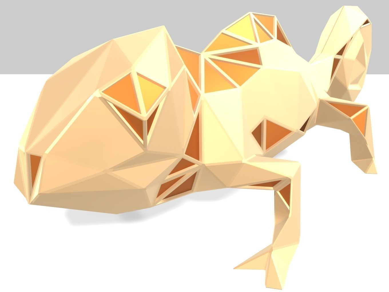 Polygonal Chamaeleon Parametric 3D print model_6