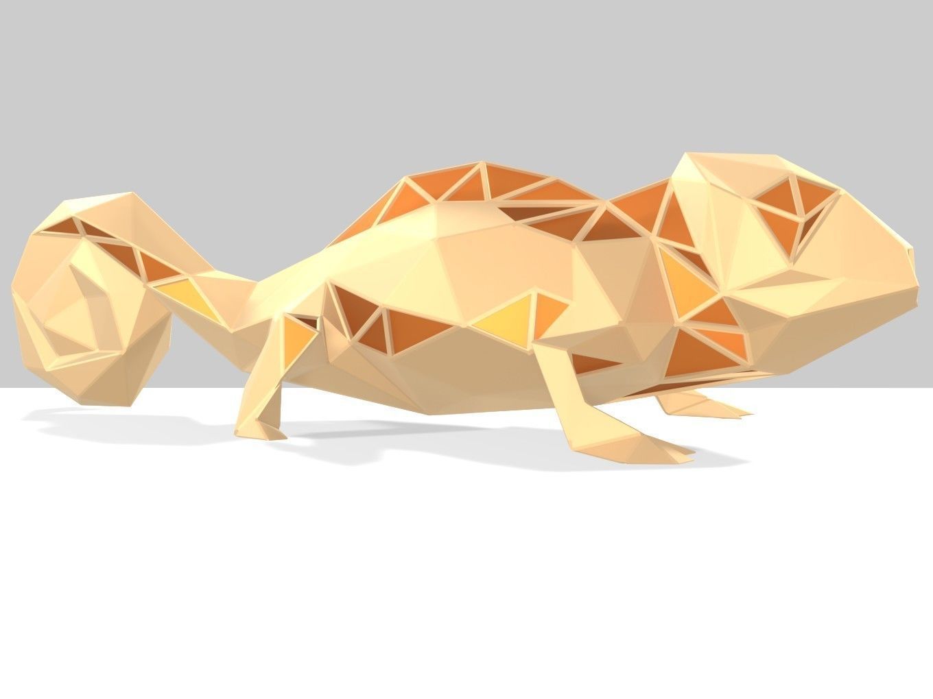 Polygonal Chamaeleon Parametric 3D print model_2