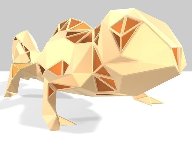 Polygonal Chamaeleon Parametric 3D print model