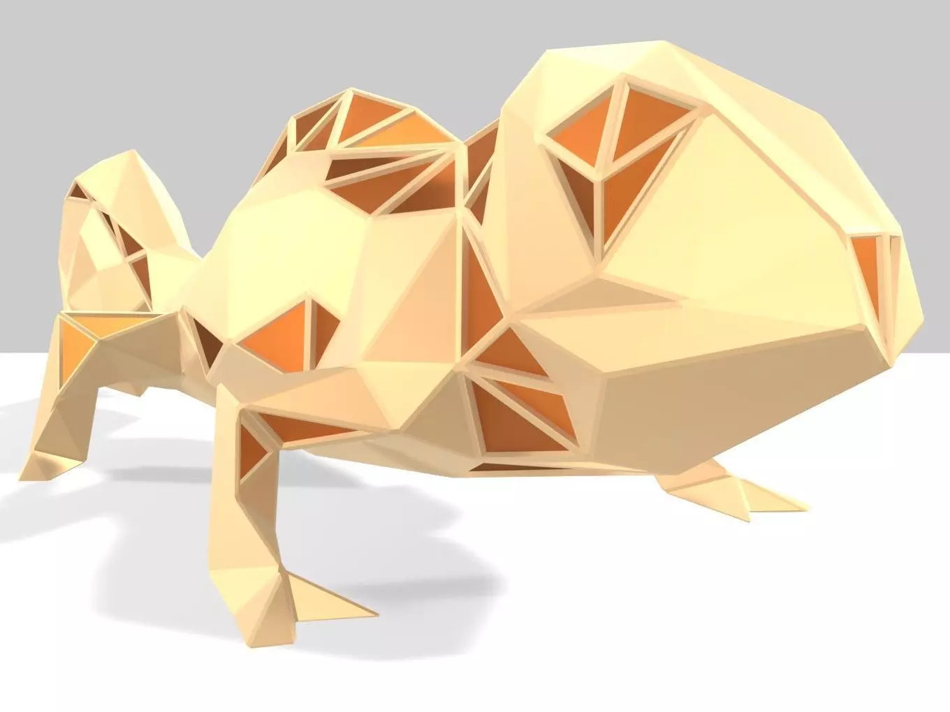 Polygonal Chamaeleon Parametric 3D print model_0