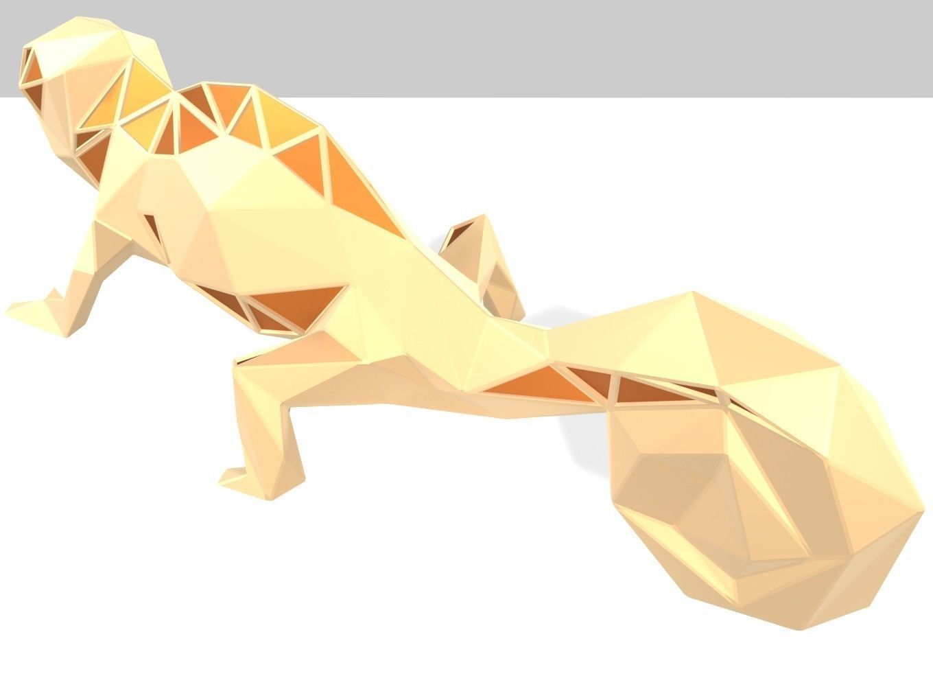 Polygonal Chamaeleon Parametric 3D print model_4