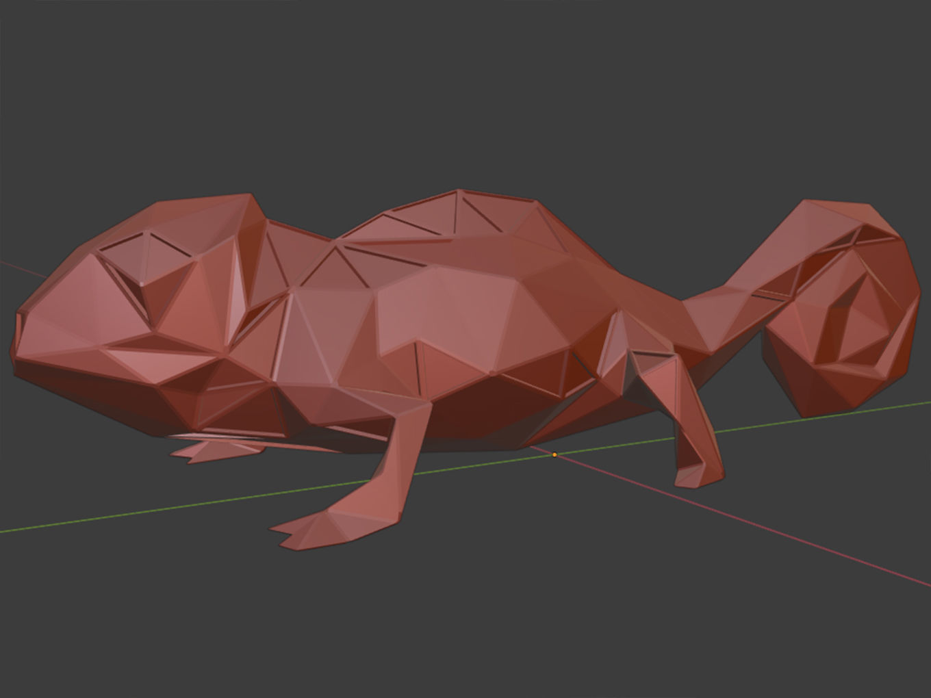 Polygonal Chamaeleon Parametric 3D print model_9