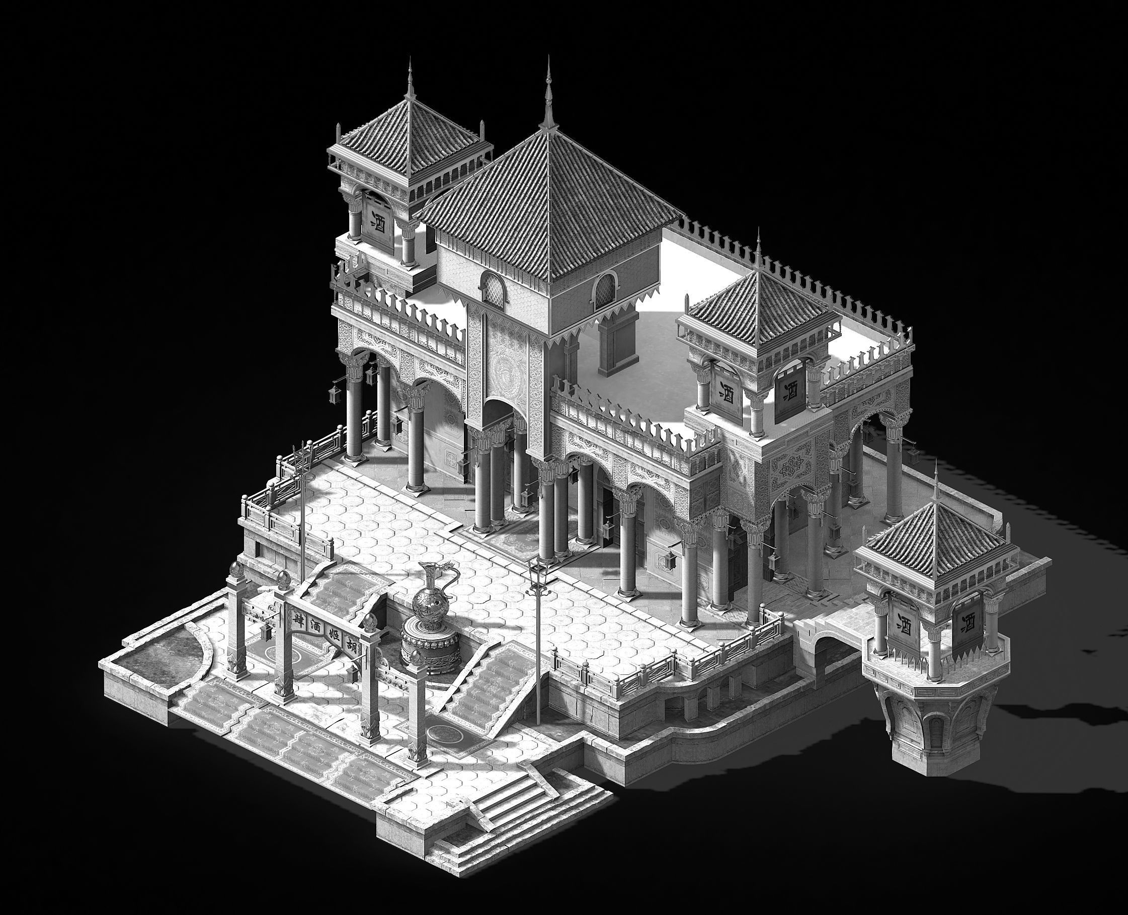 Song dynasty-muslim-restaurant 3D model_2