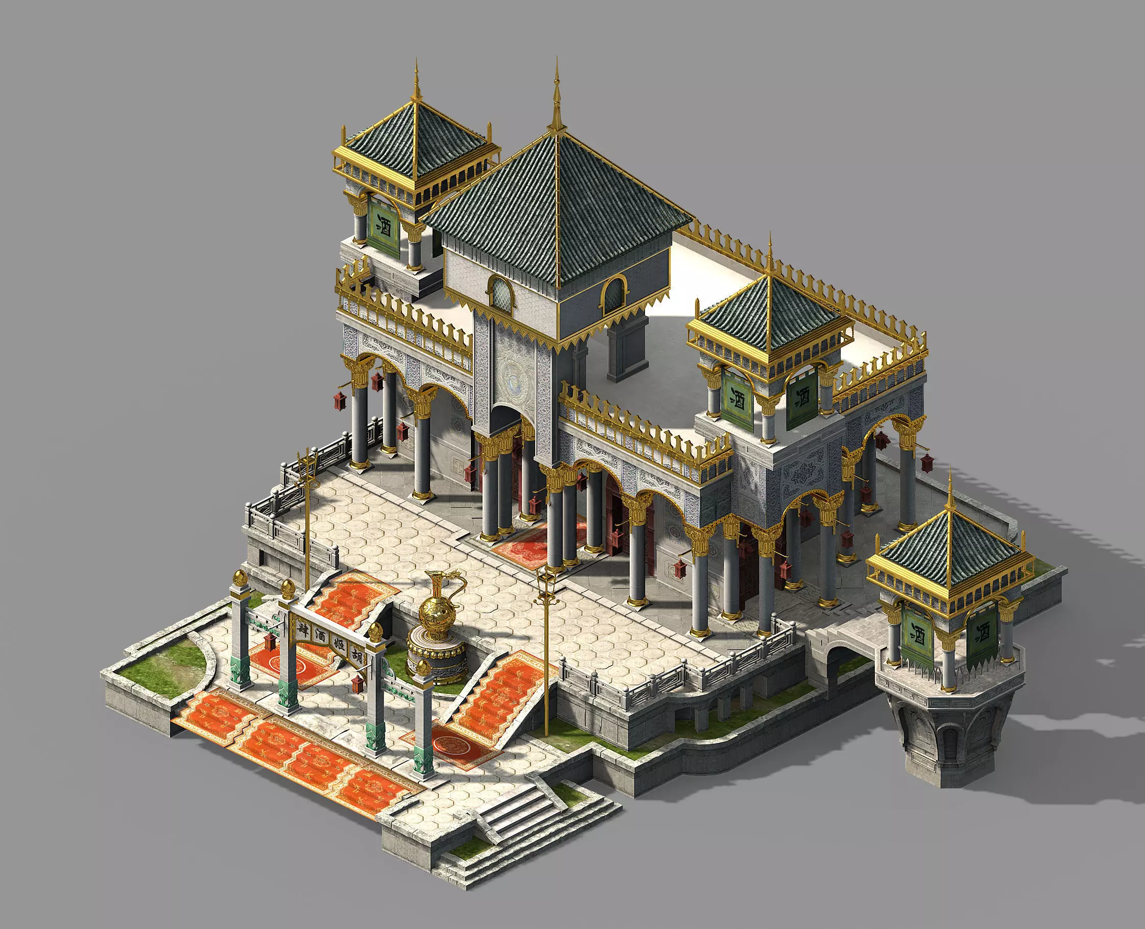 Song dynasty-muslim-restaurant 3D model_0