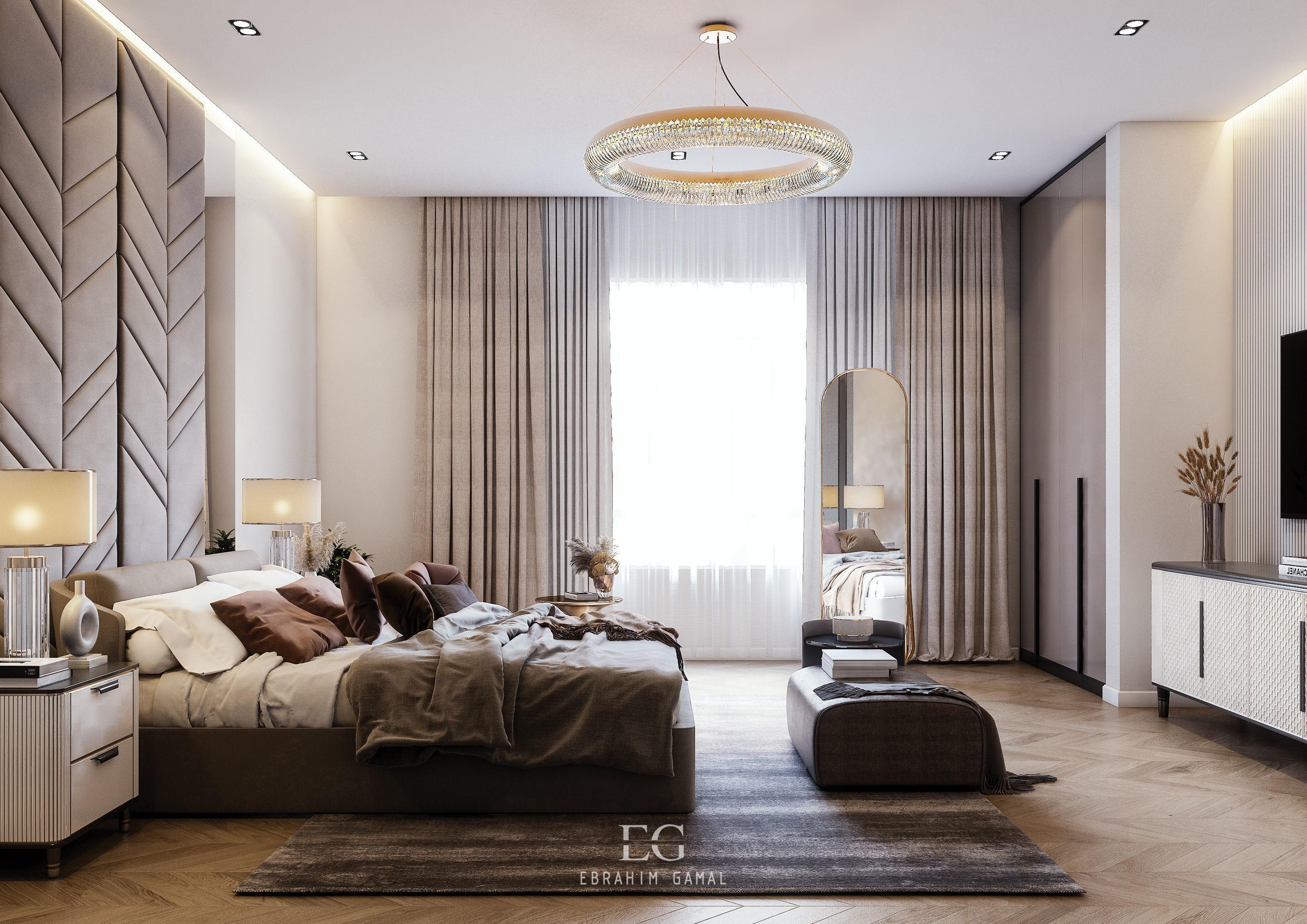 Modern Master Bedroom 3D model_4