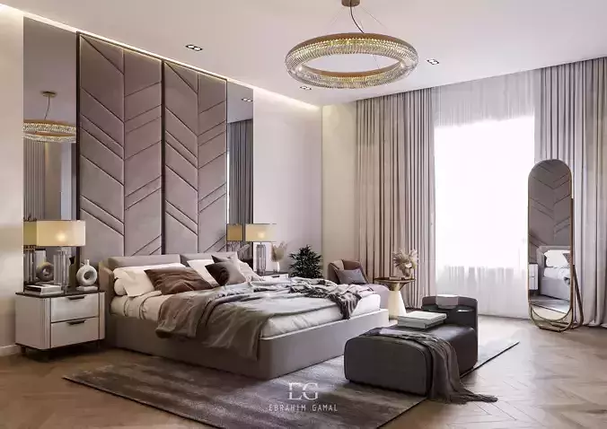 Modern Master Bedroom 3D model