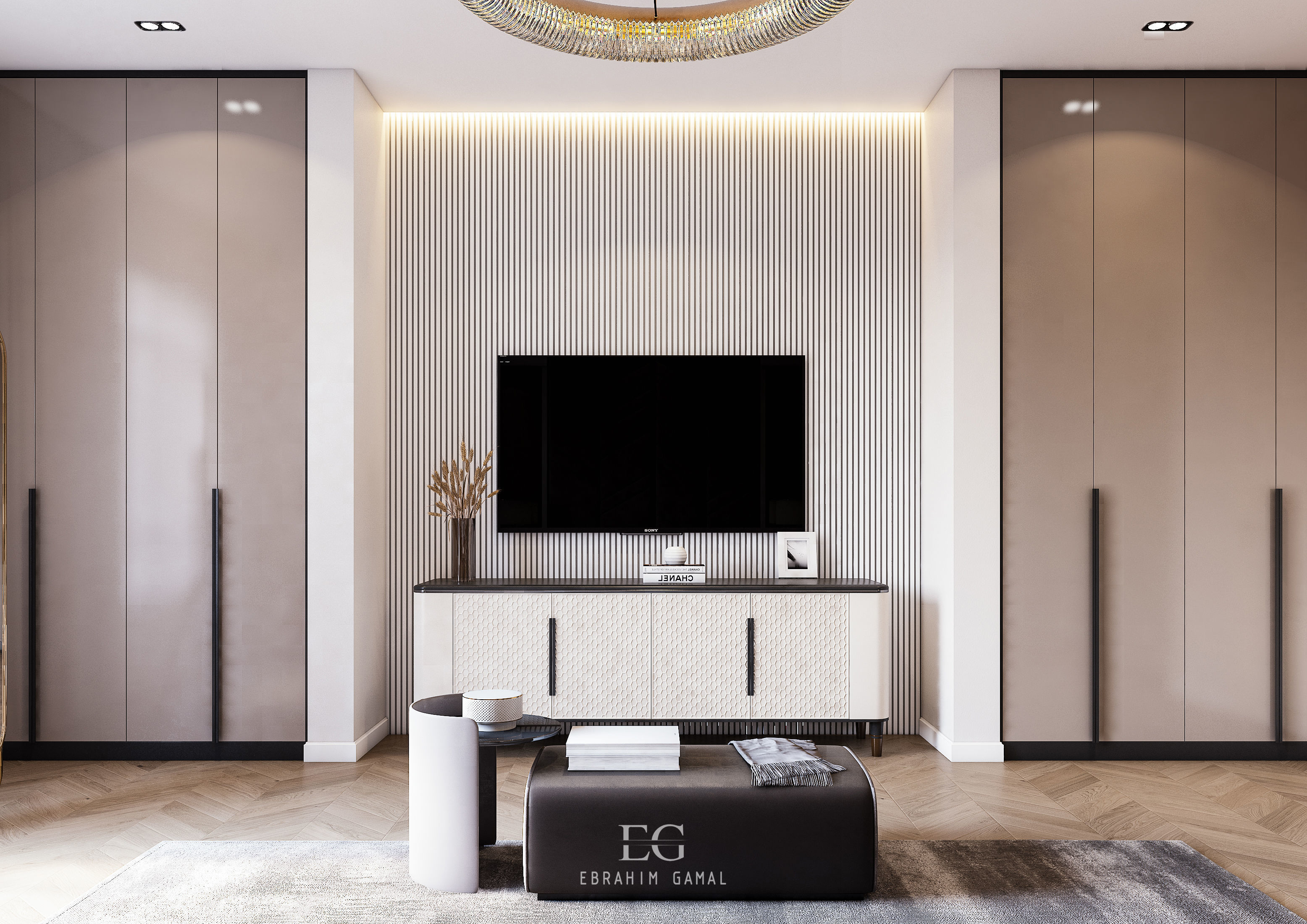 Modern Master Bedroom 3D model_1