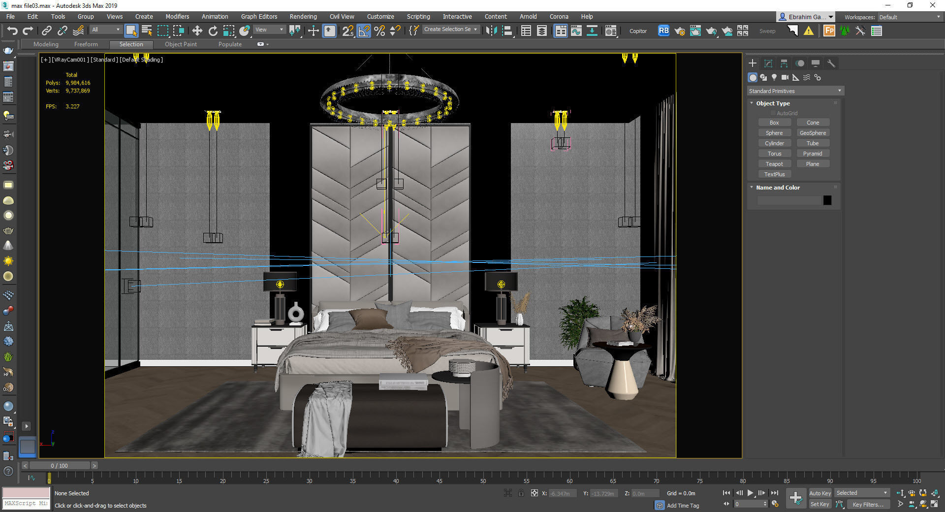 Modern Master Bedroom 3D model_5