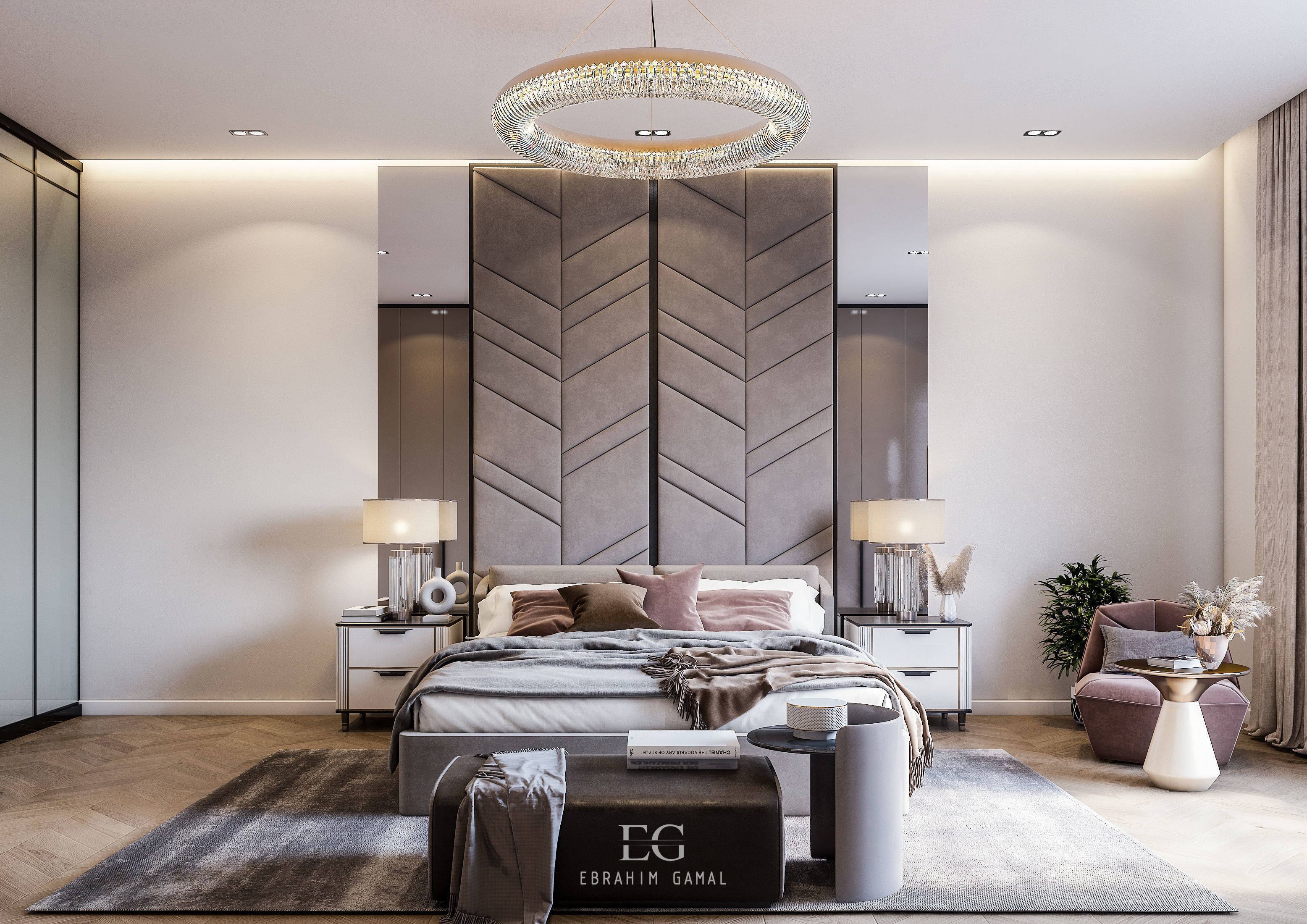 Modern Master Bedroom 3D model_2