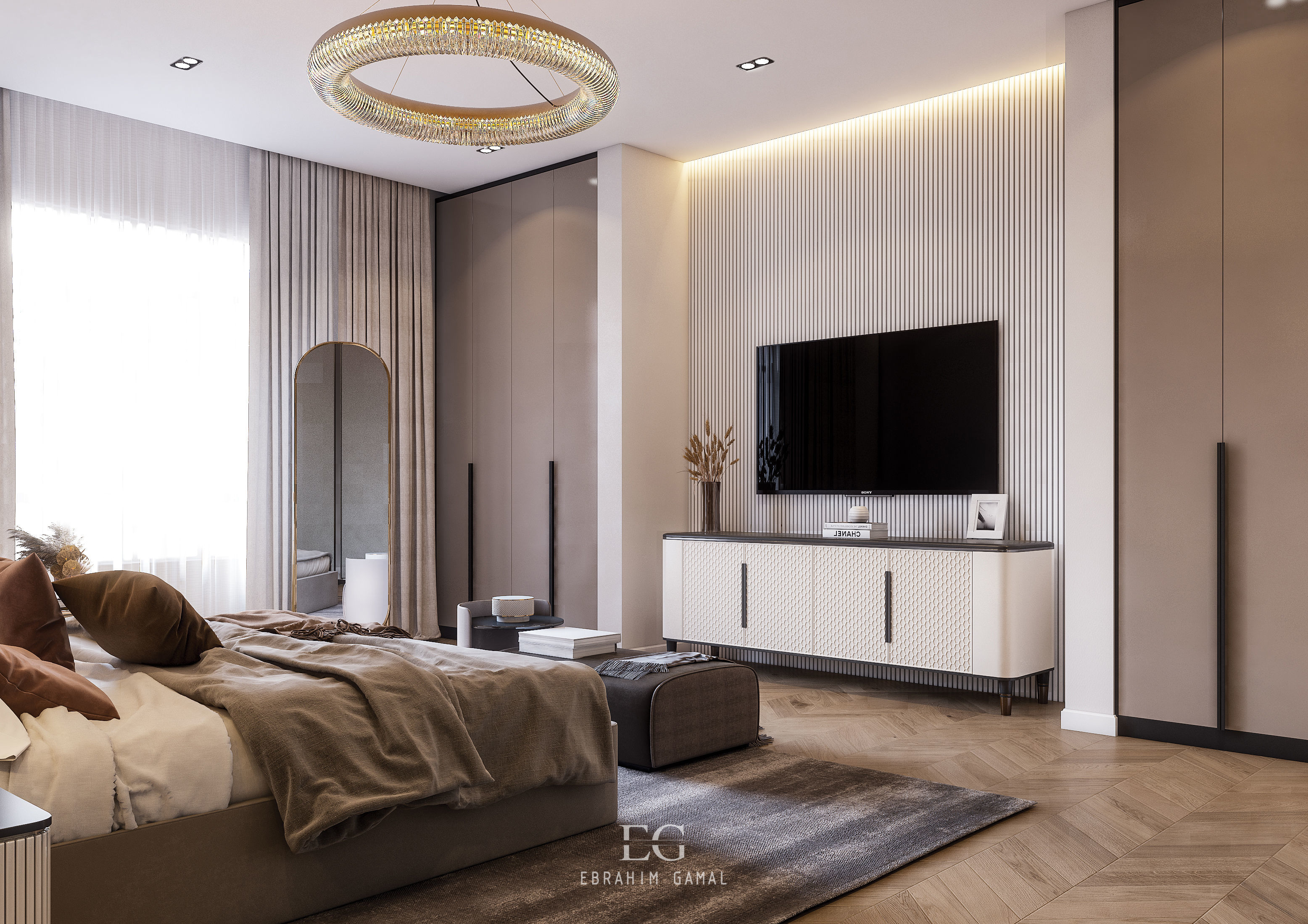 Modern Master Bedroom 3D model_3