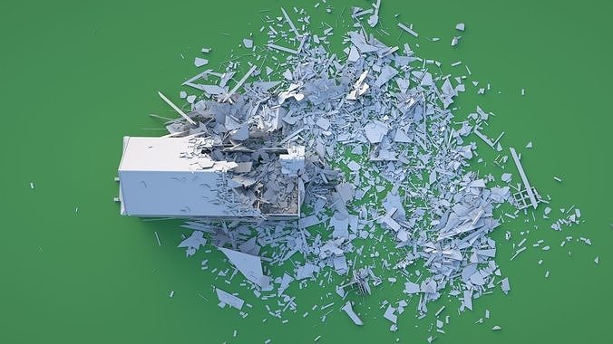 Destroyed Wooden Cottage 3D model 6