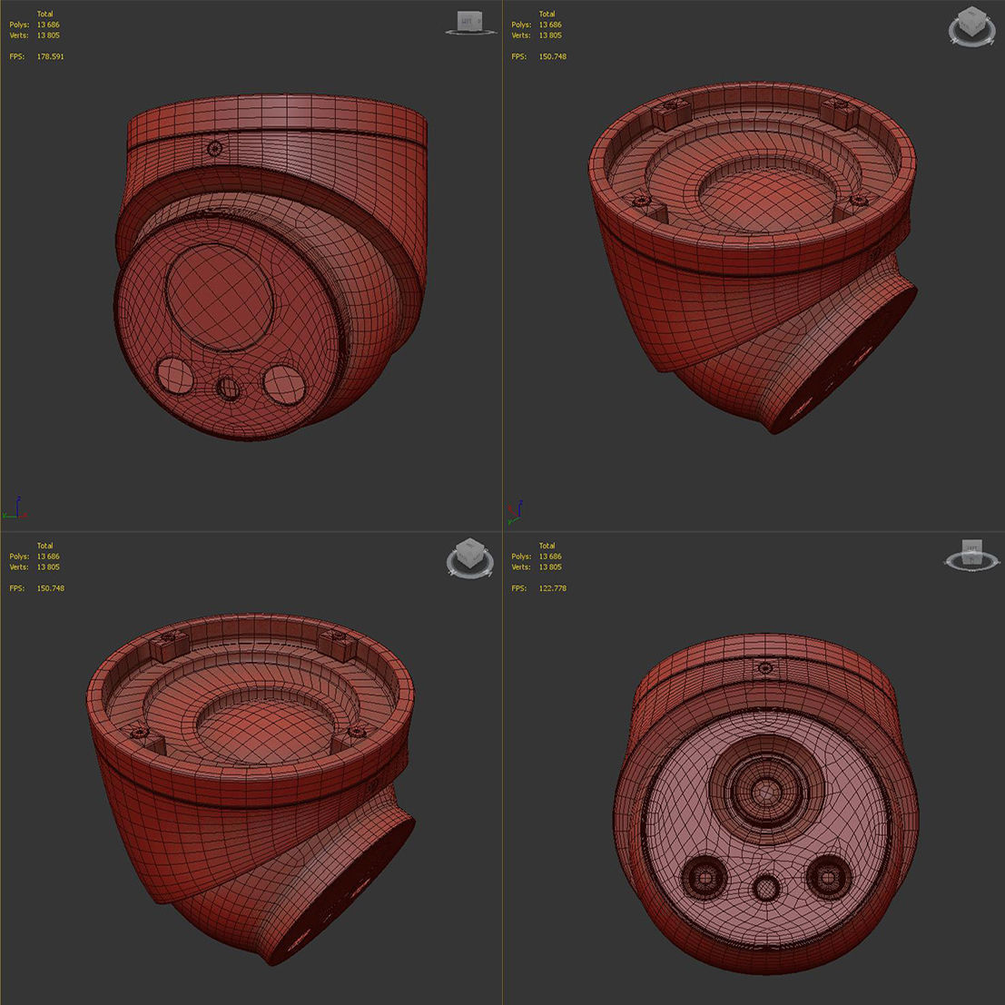 Dahua surveillance camera Low-poly 3D model_5