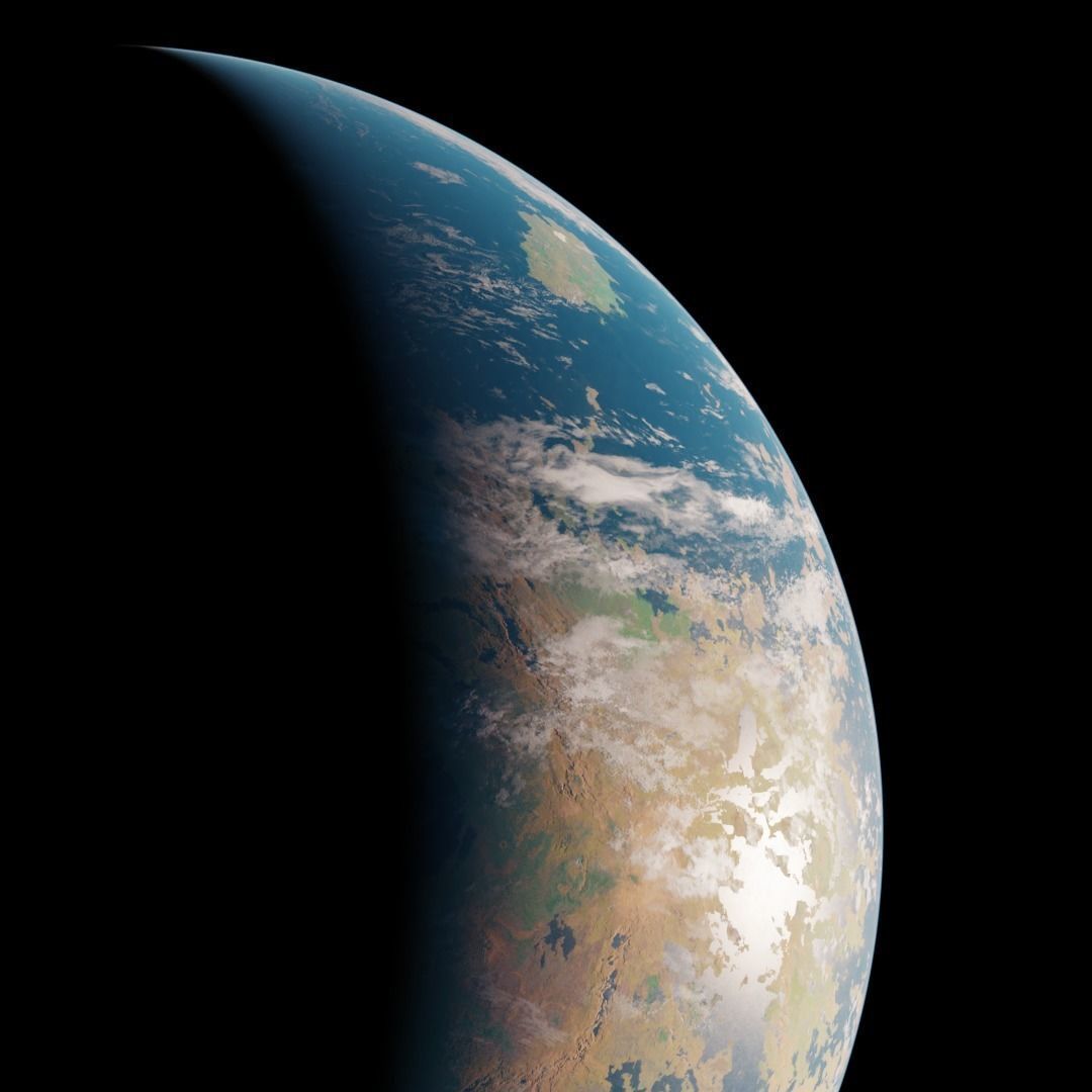 Terraformed Venus - 16k textures Low-poly 3D model_3