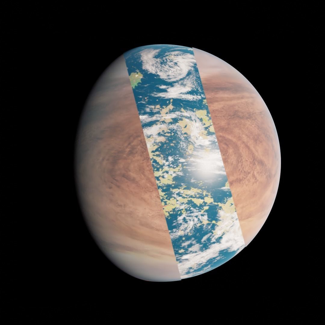 Terraformed Venus - 16k textures Low-poly 3D model_1