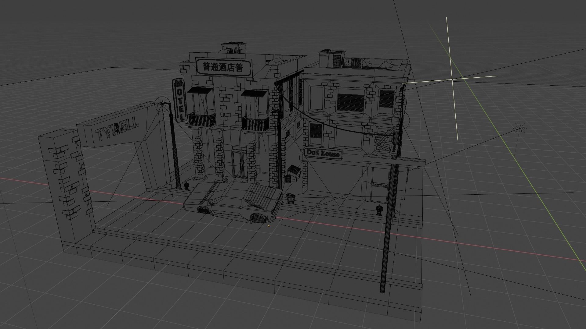 Low Poly Cyberpunk City Low-poly 3D model Low-poly 3D model_3