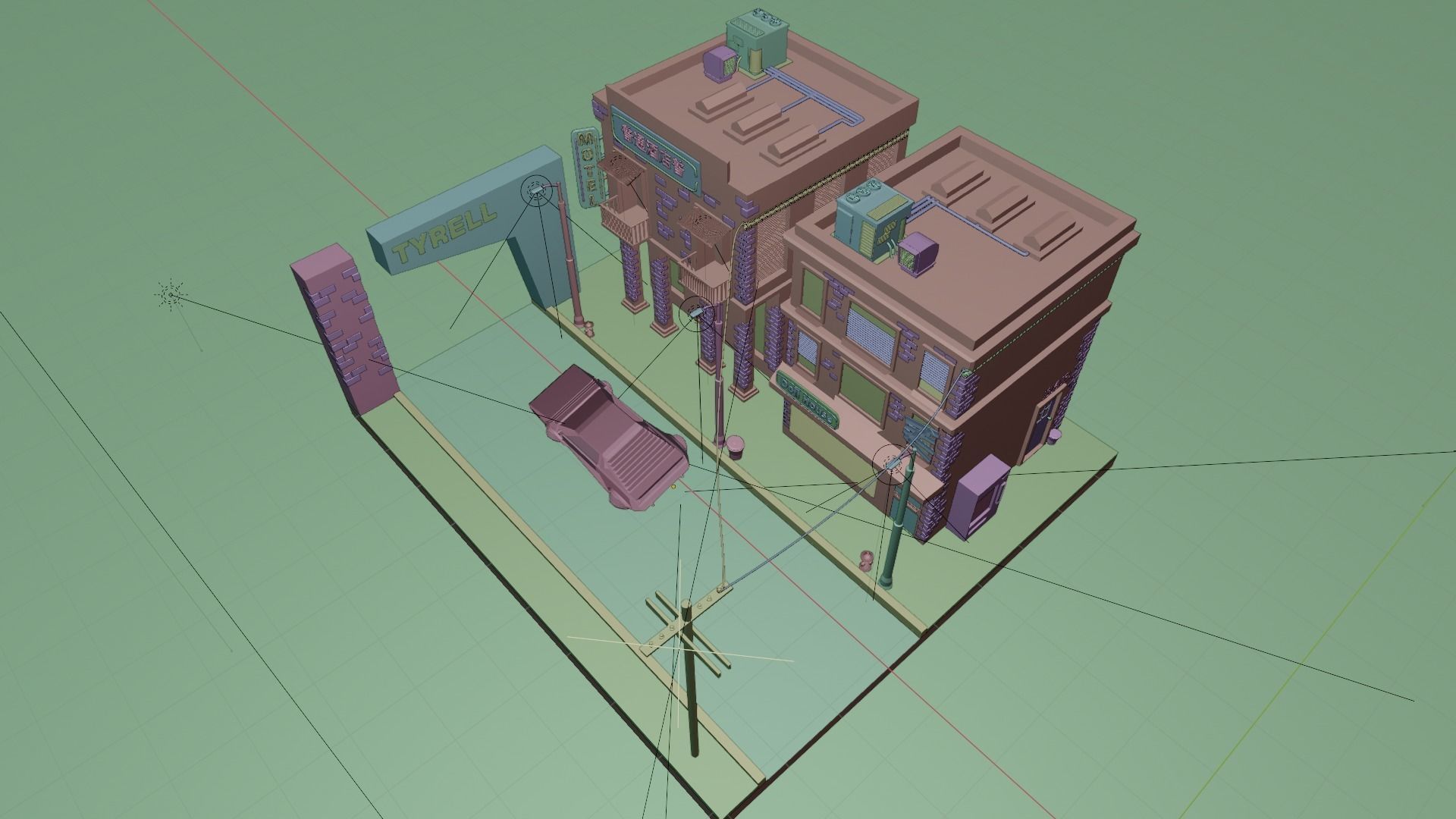Low Poly Cyberpunk City Low-poly 3D model Low-poly 3D model_6