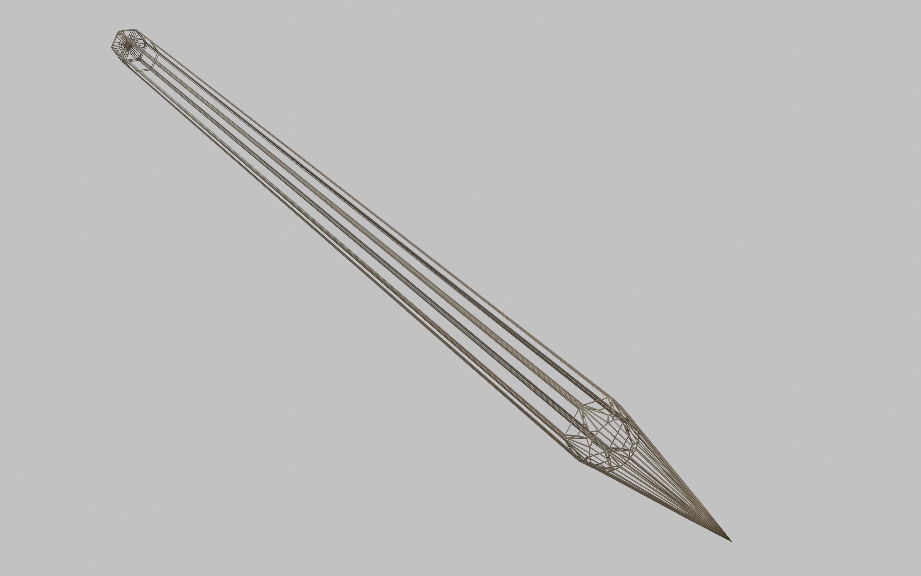 Red Pencil Low-poly 3D model_4
