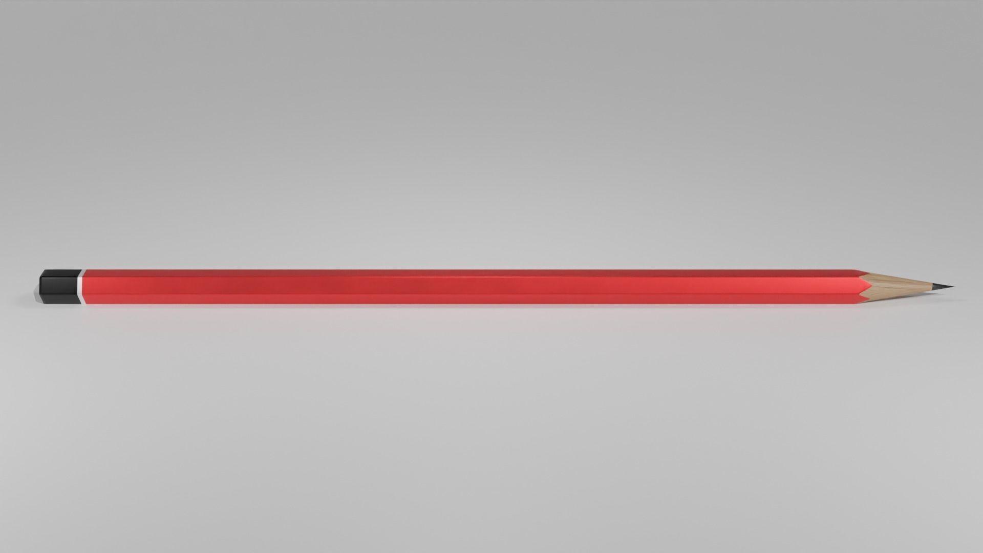 Red Pencil Low-poly 3D model_1