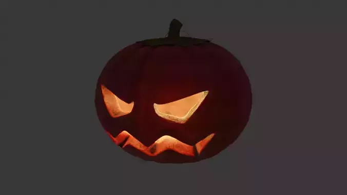 Halloween Carved Pumpkin Lantern Blender Model