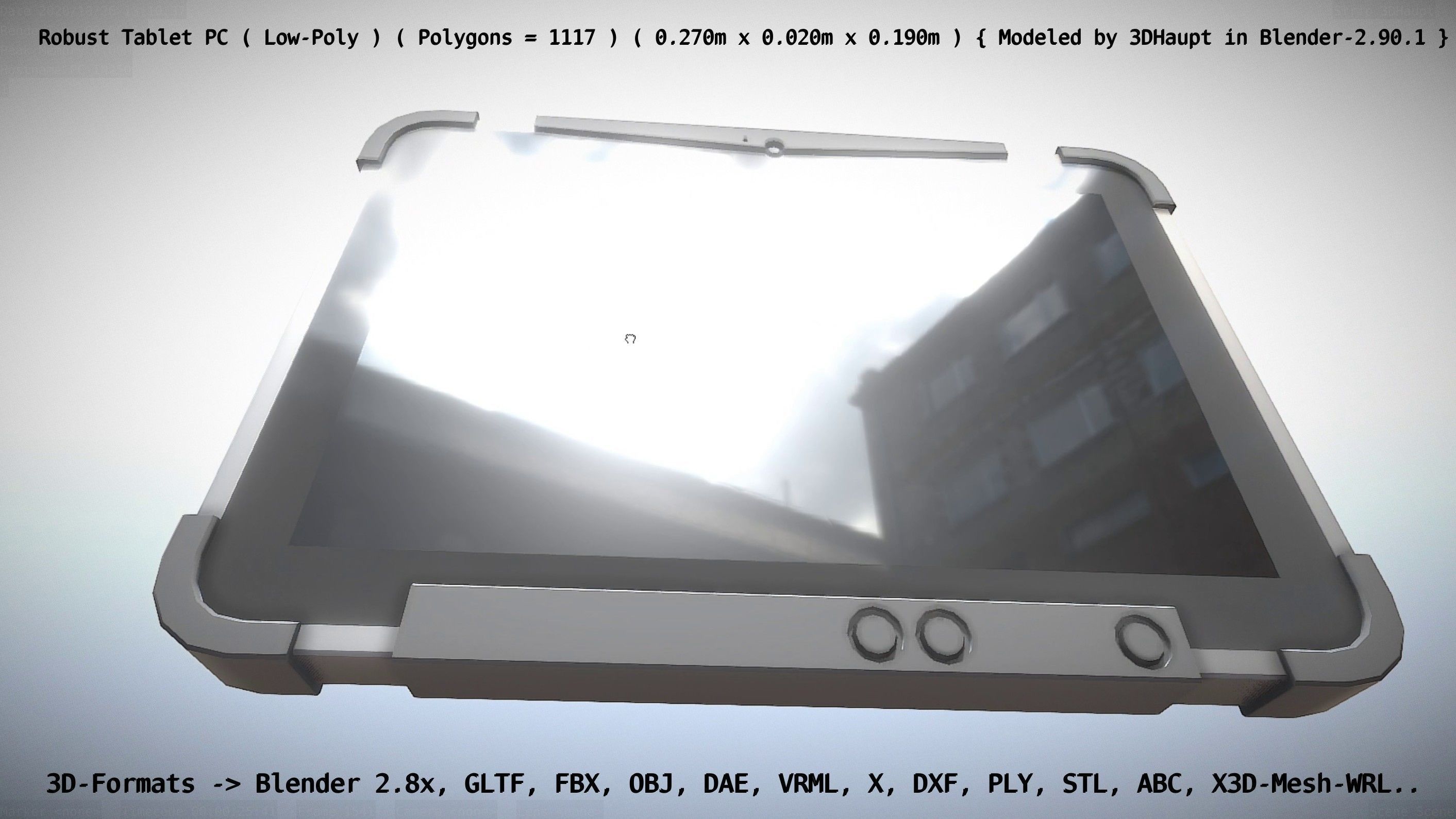 Robust Tablet PC Low-Poly Version Low-poly 3D model_8
