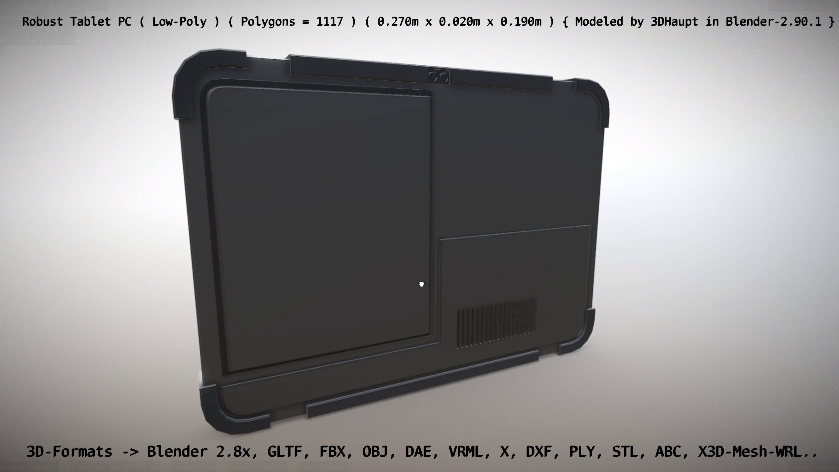 Robust Tablet PC Low-Poly Version Low-poly 3D model_118