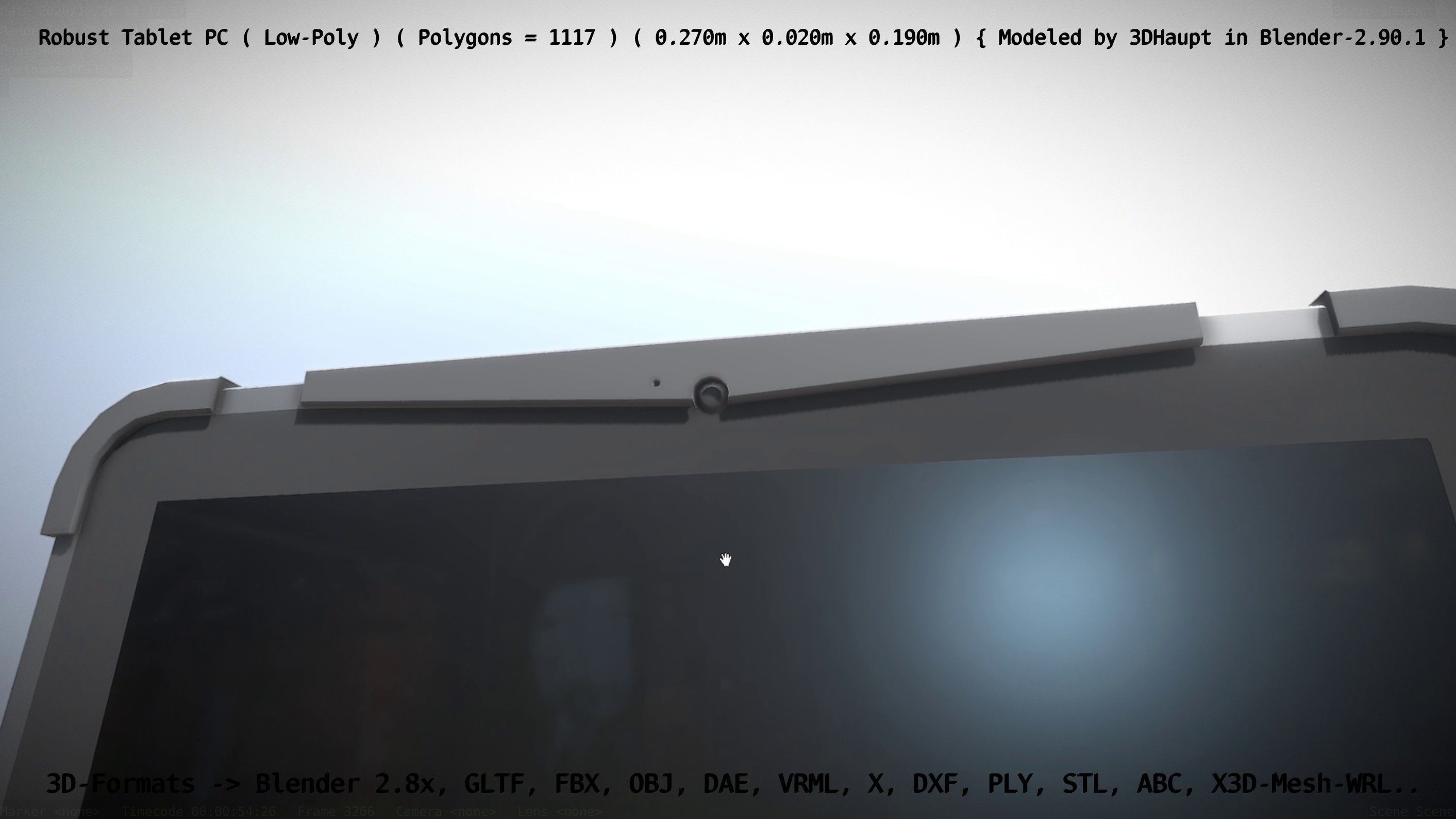 Robust Tablet PC Low-Poly Version Low-poly 3D model_139