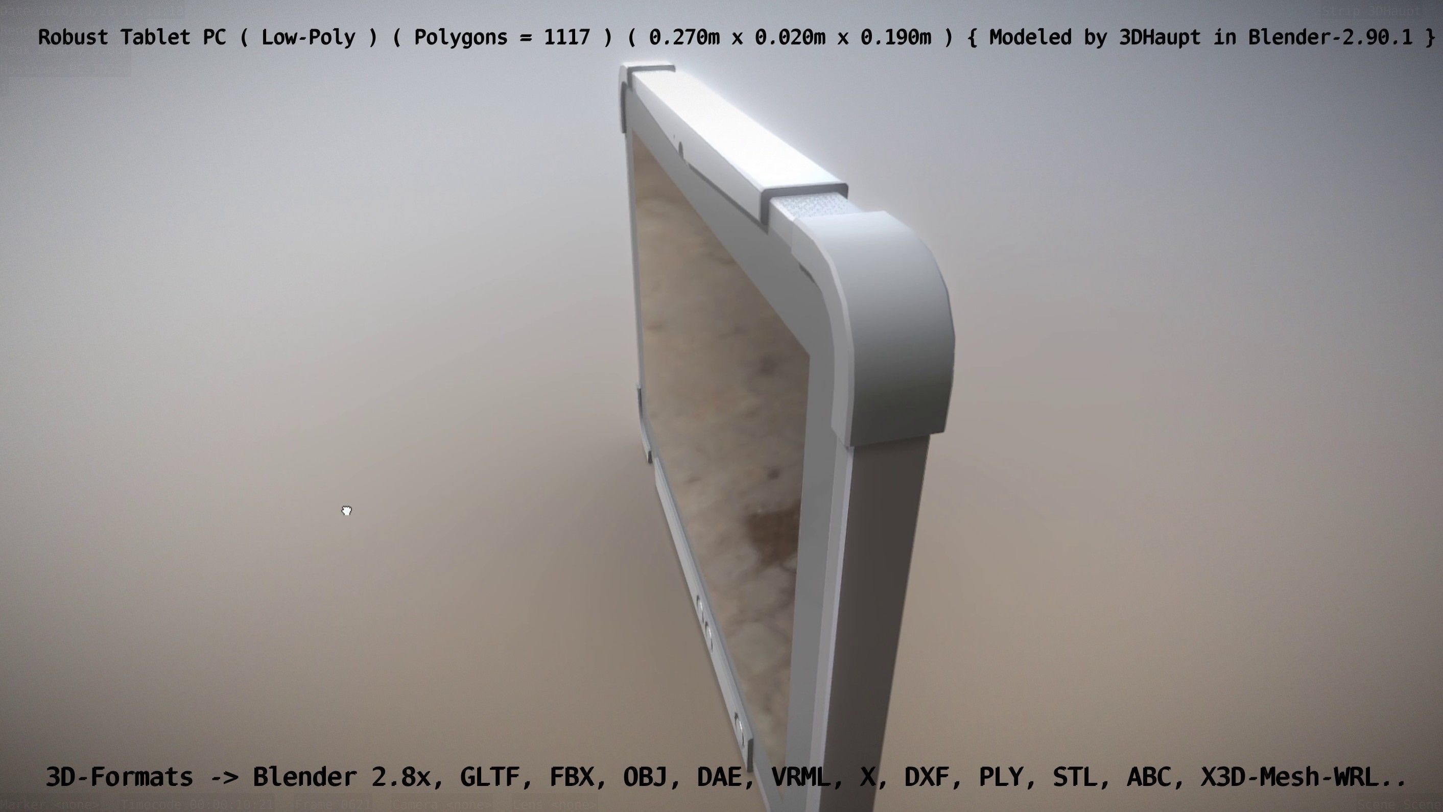 Robust Tablet PC Low-Poly Version Low-poly 3D model_134
