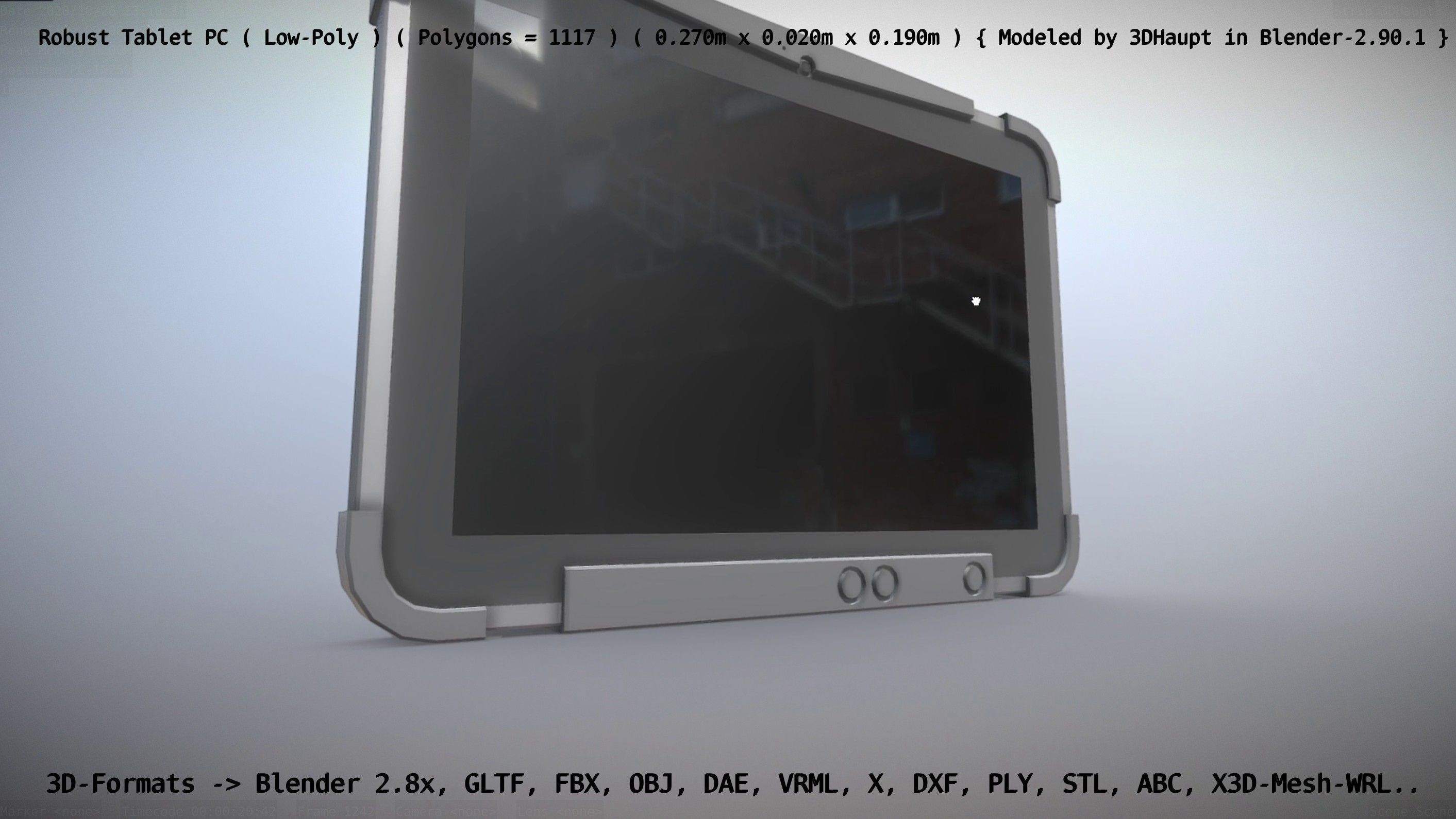 Robust Tablet PC Low-Poly Version Low-poly 3D model_71