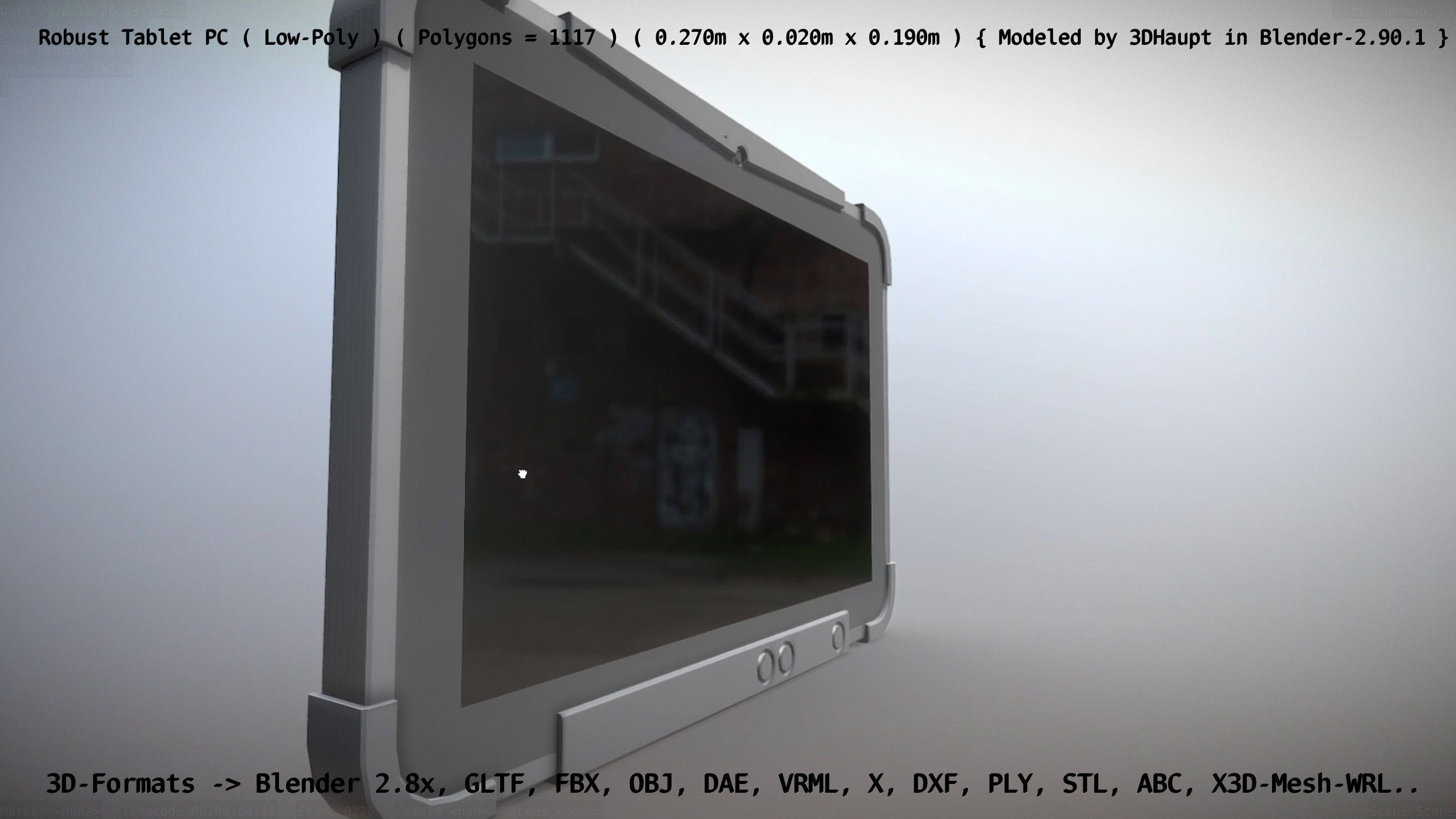 Robust Tablet PC Low-Poly Version Low-poly 3D model_80