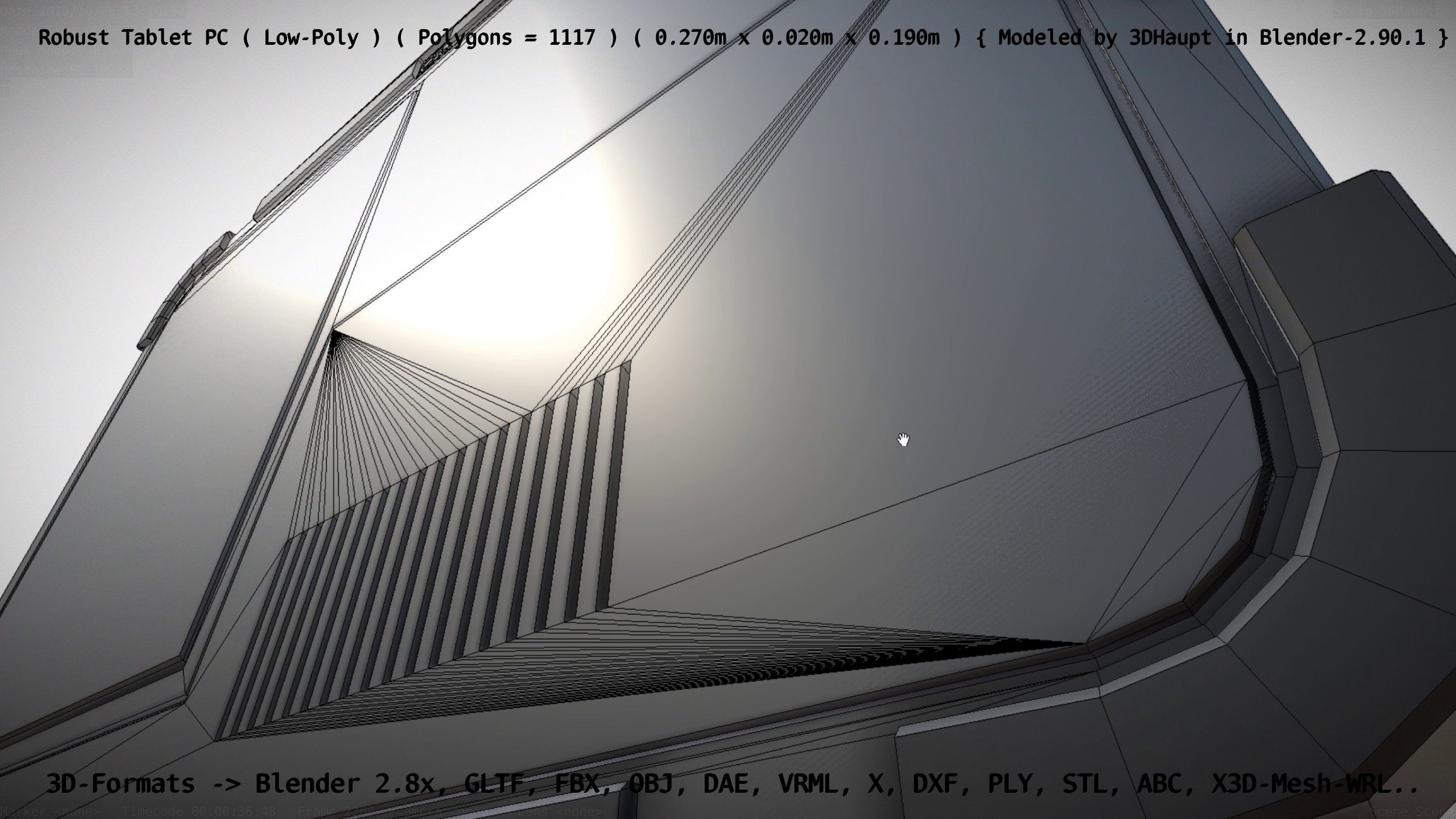 Robust Tablet PC Low-Poly Version Low-poly 3D model_150