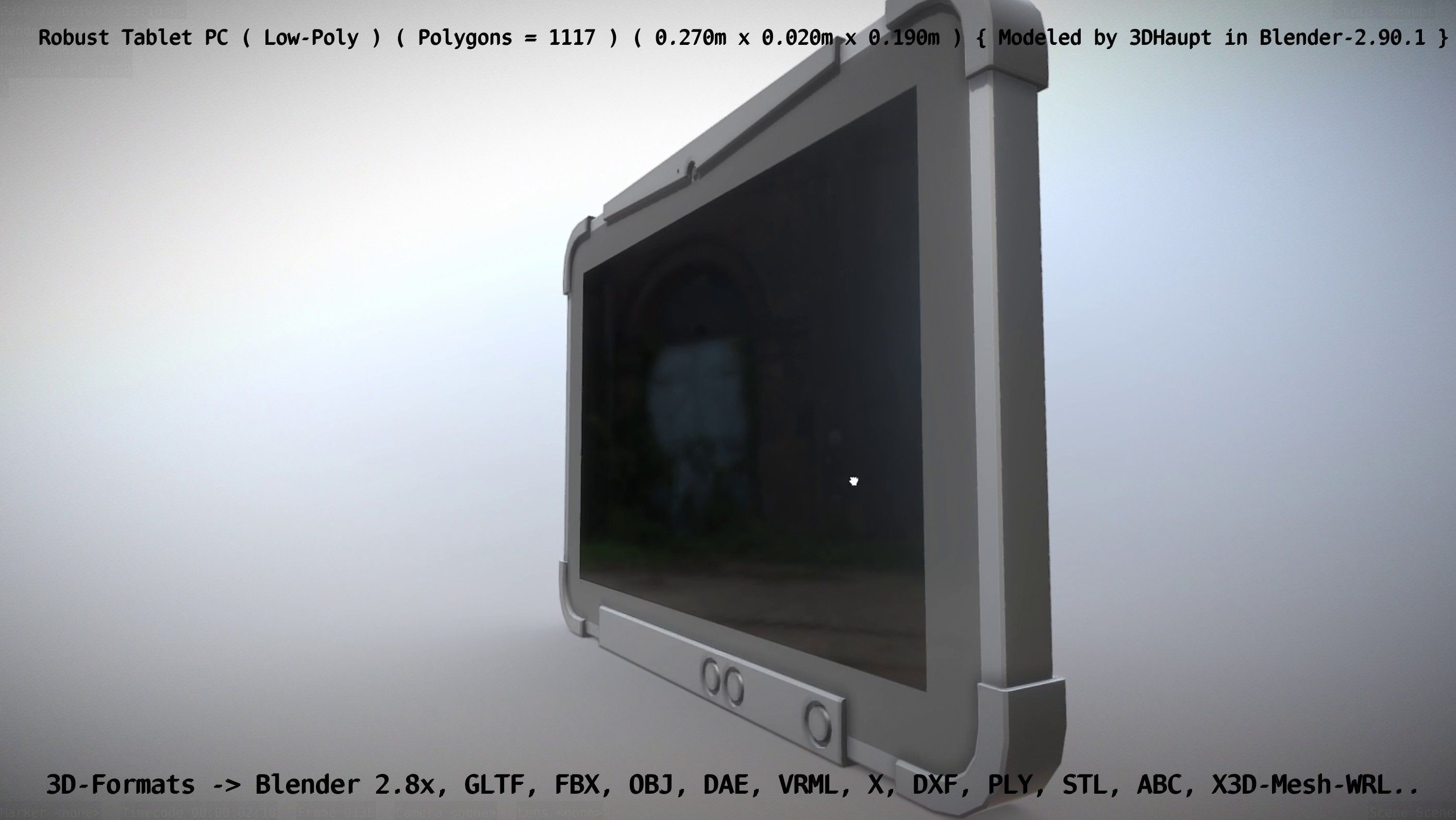 Robust Tablet PC Low-Poly Version Low-poly 3D model_33