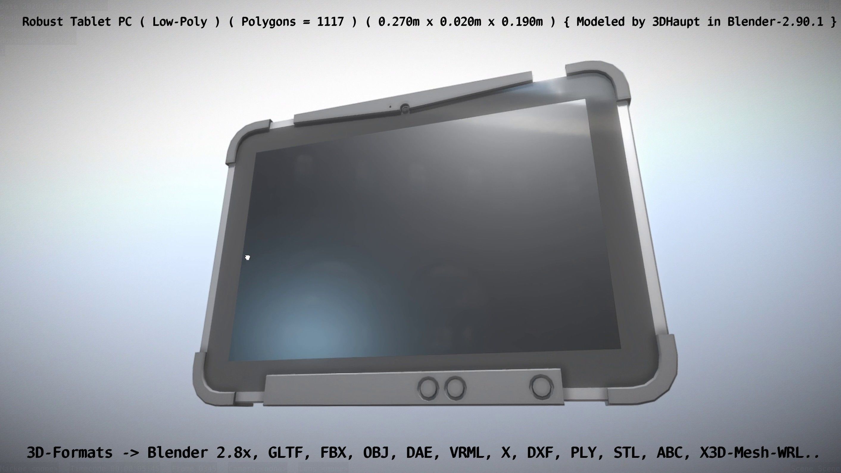 Robust Tablet PC Low-Poly Version Low-poly 3D model_107