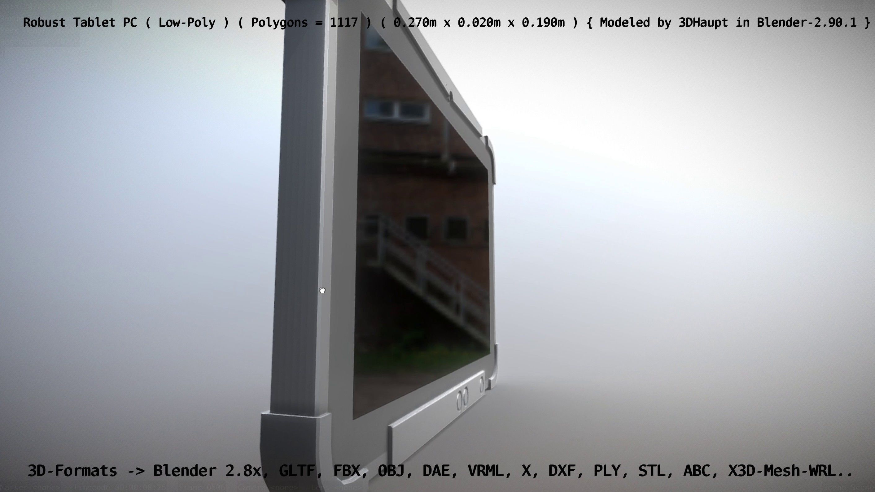 Robust Tablet PC Low-Poly Version Low-poly 3D model_37