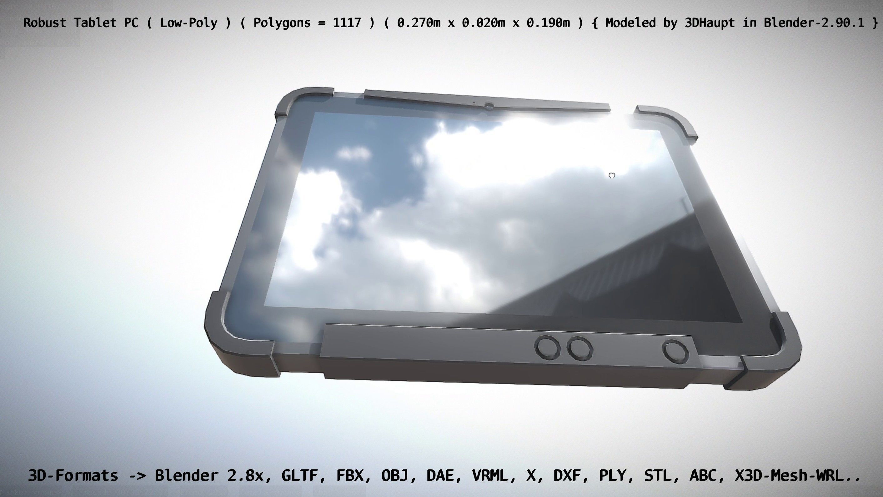 Robust Tablet PC Low-Poly Version Low-poly 3D model_82