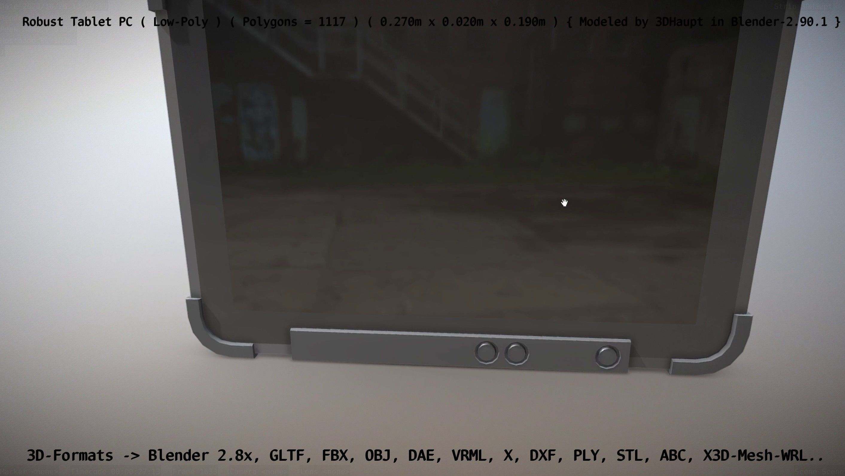 Robust Tablet PC Low-Poly Version Low-poly 3D model_42
