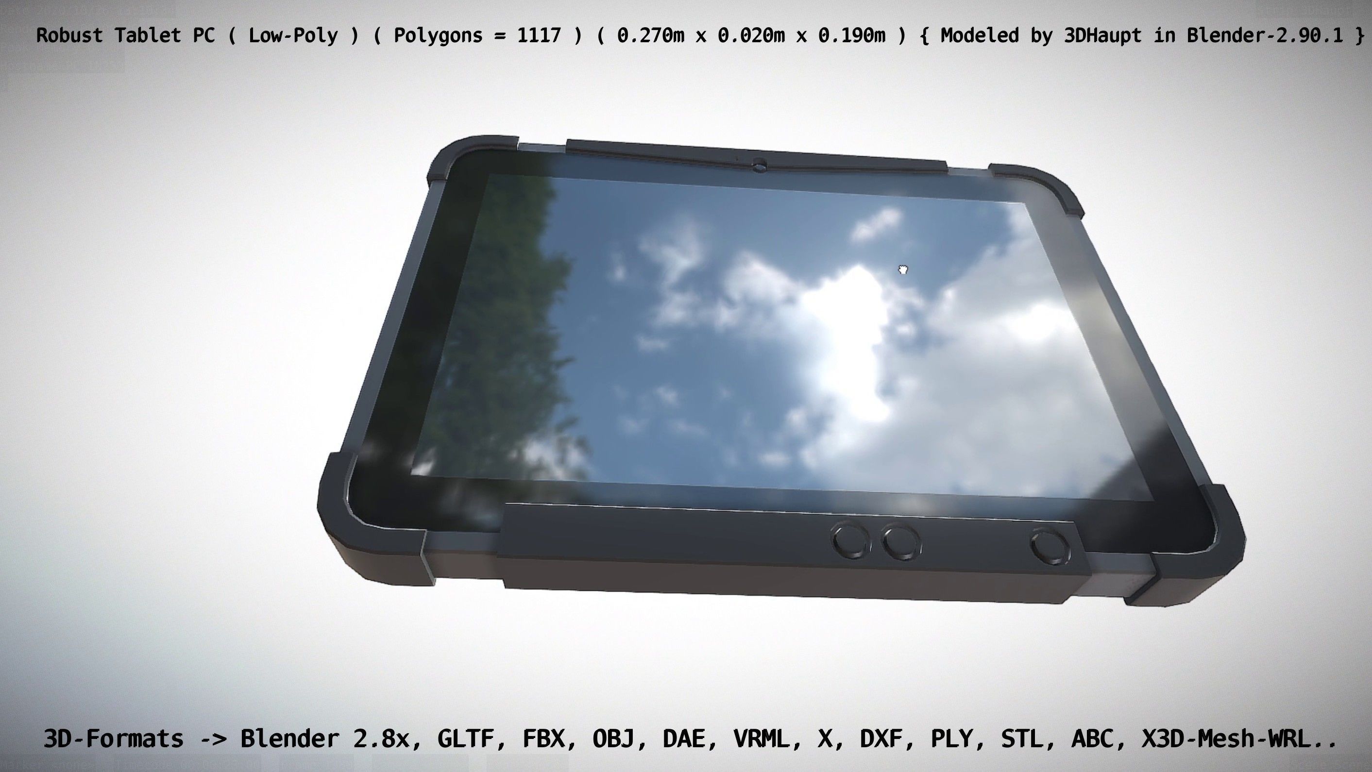 Robust Tablet PC Low-Poly Version Low-poly 3D model_70