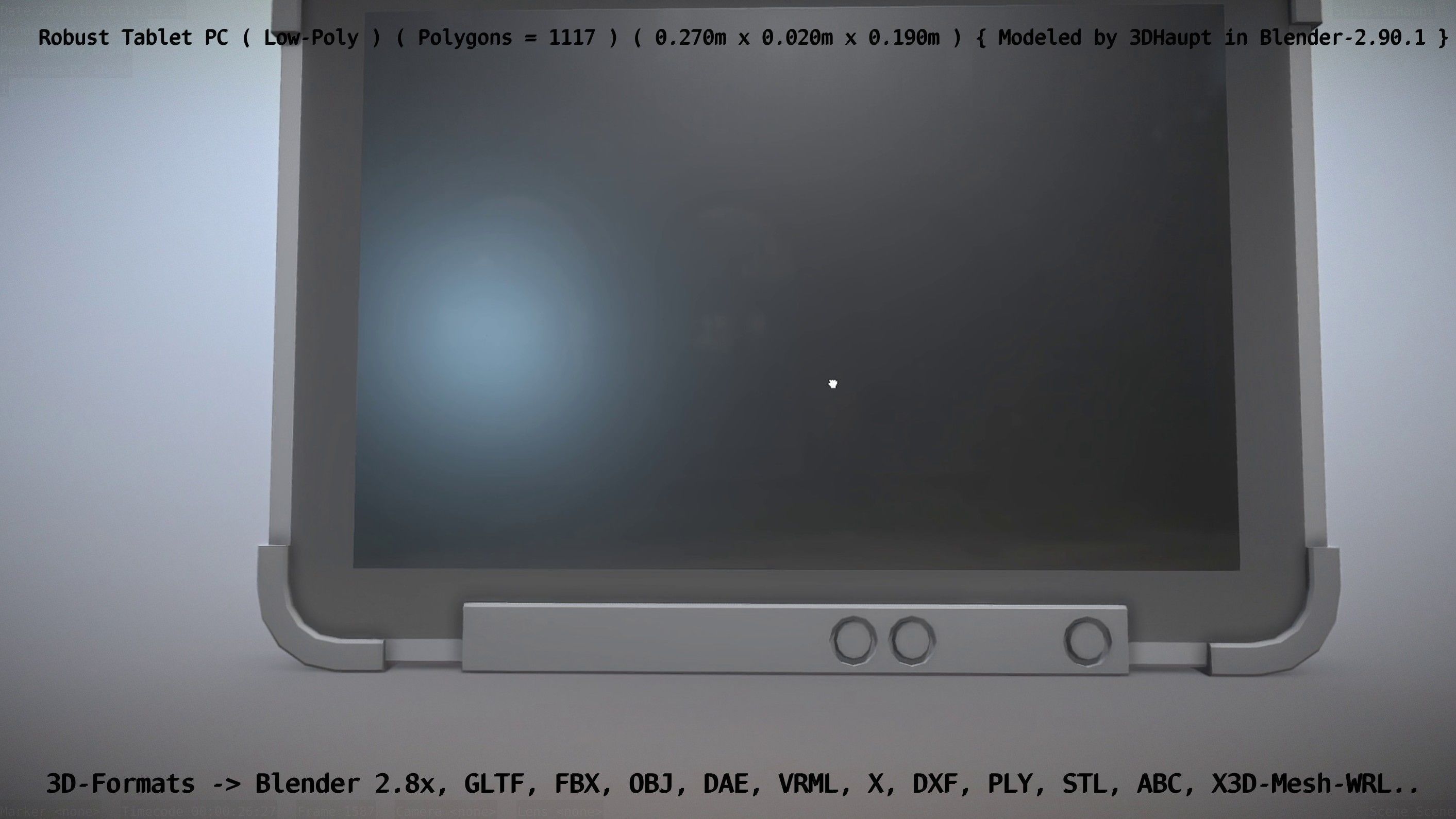 Robust Tablet PC Low-Poly Version Low-poly 3D model_16