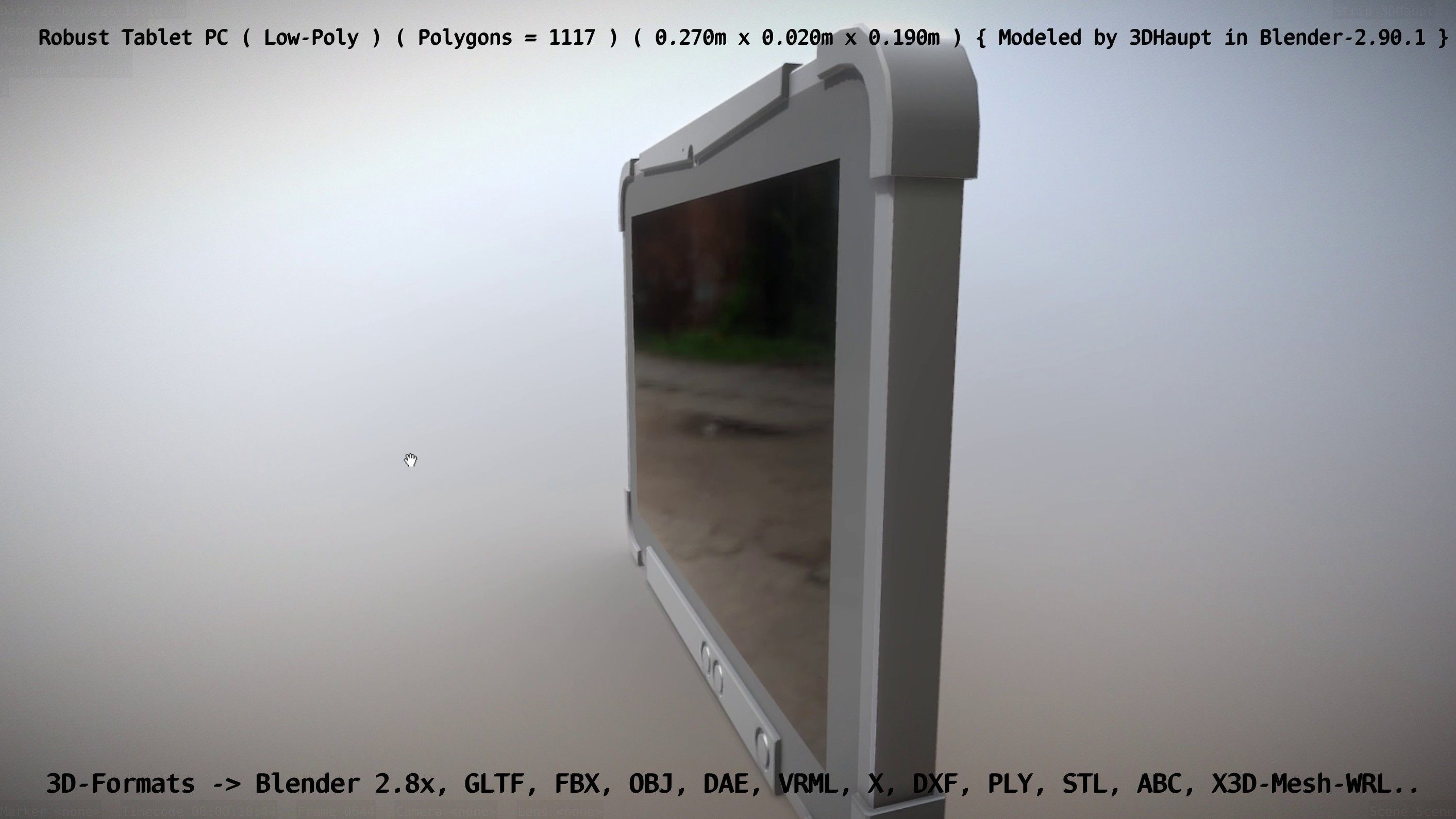 Robust Tablet PC Low-Poly Version Low-poly 3D model_115