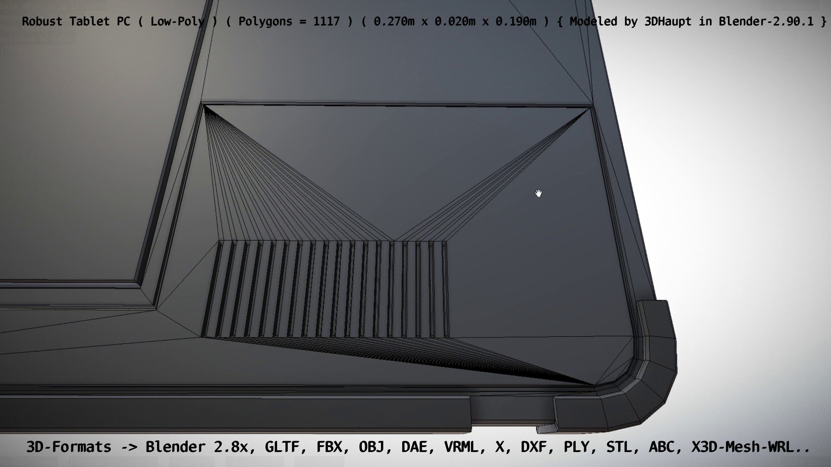 Robust Tablet PC Low-Poly Version Low-poly 3D model_91