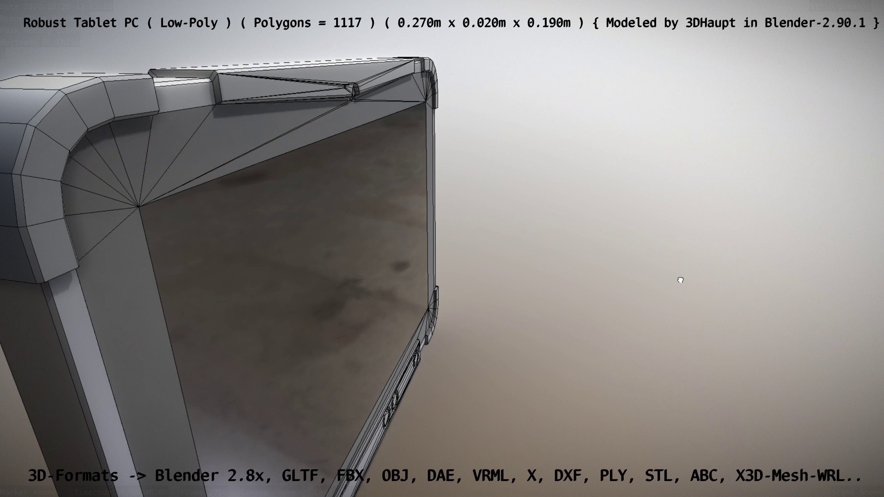 Robust Tablet PC Low-Poly Version Low-poly 3D model_100