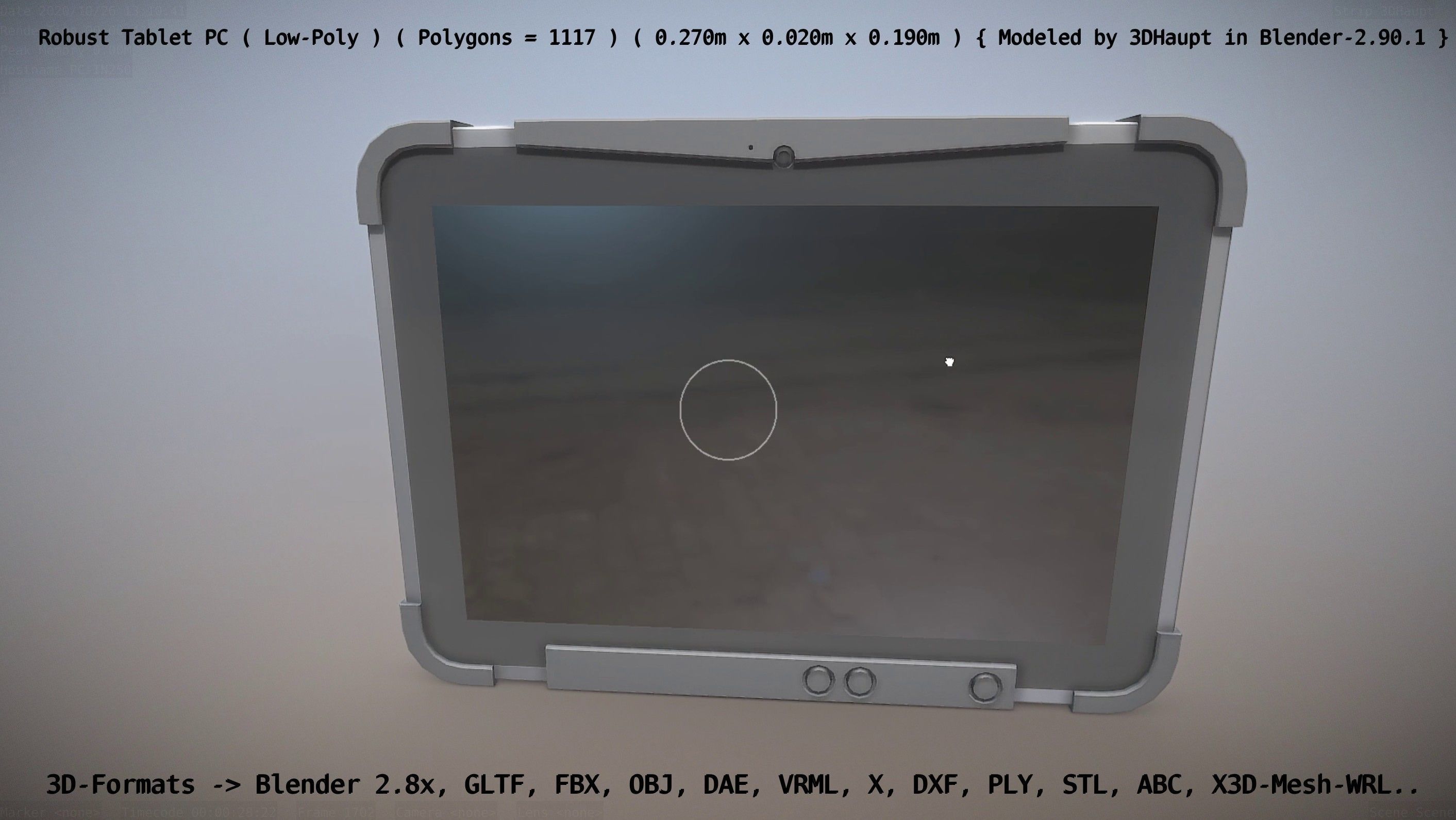 Robust Tablet PC Low-Poly Version Low-poly 3D model_43