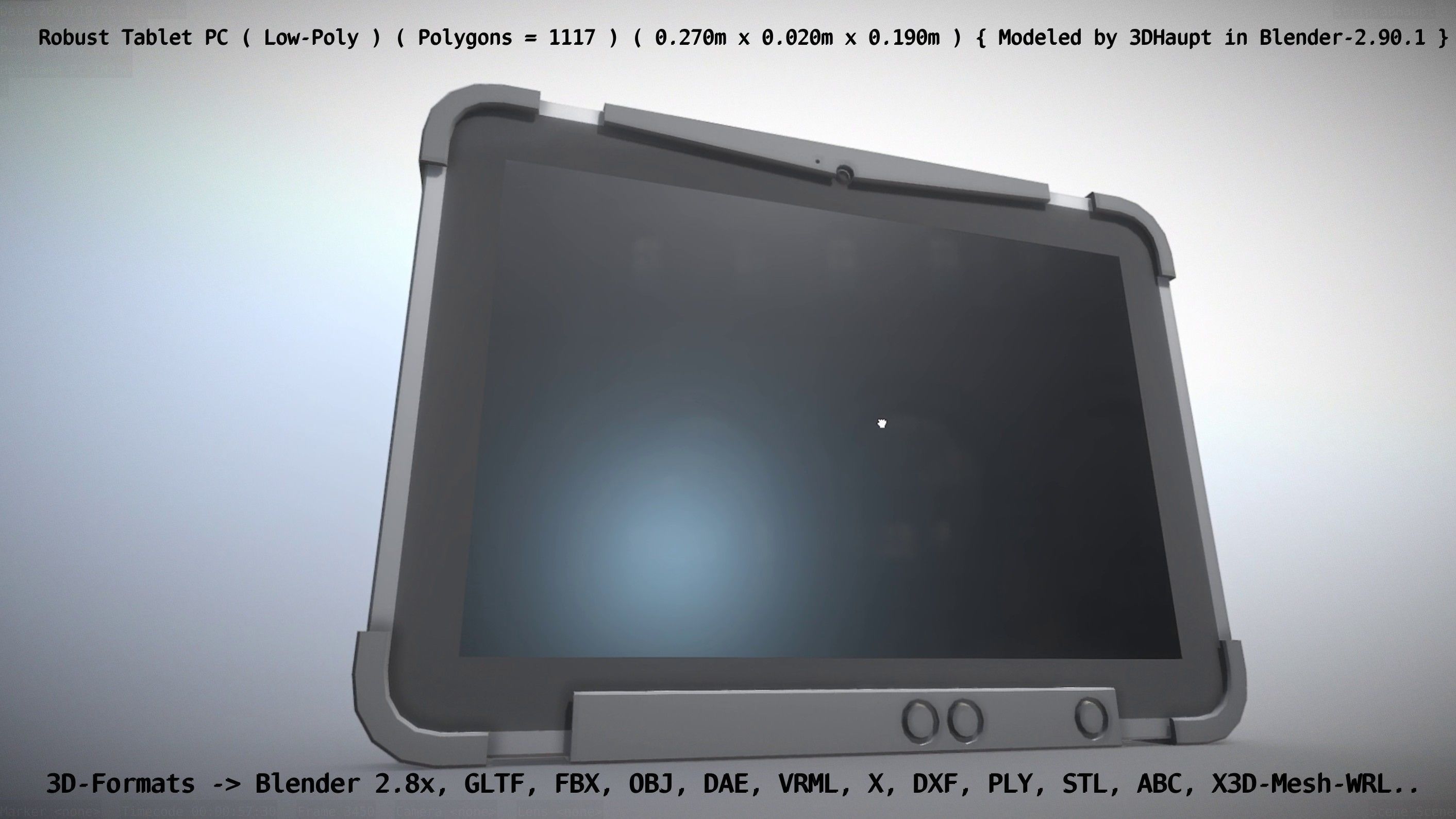 Robust Tablet PC Low-Poly Version Low-poly 3D model_60