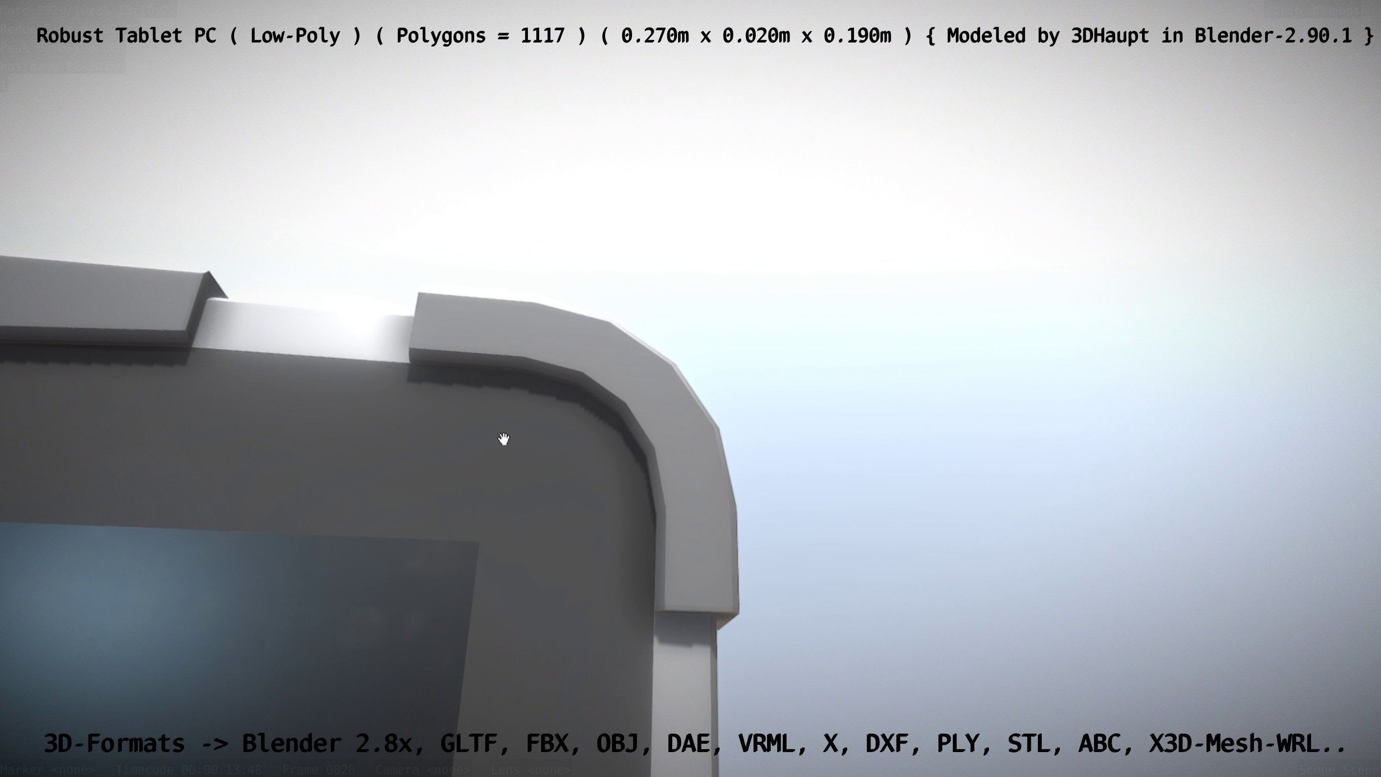 Robust Tablet PC Low-Poly Version Low-poly 3D model_84