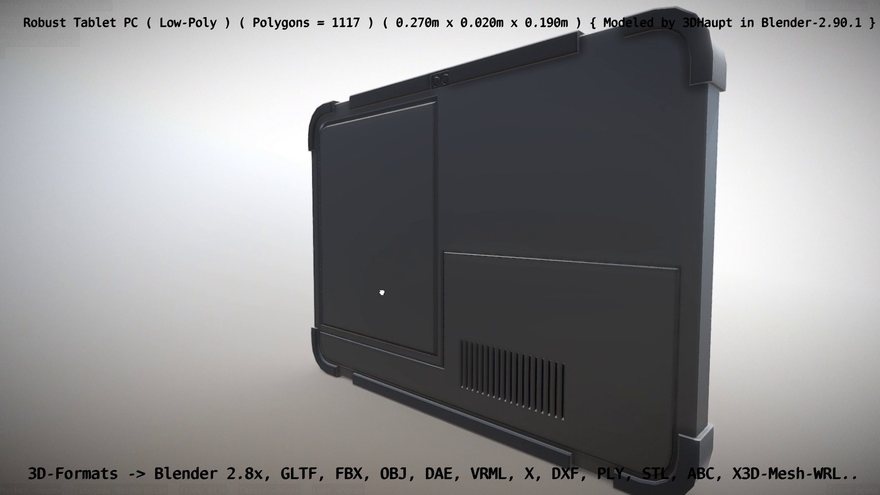 Robust Tablet PC Low-Poly Version Low-poly 3D model_152