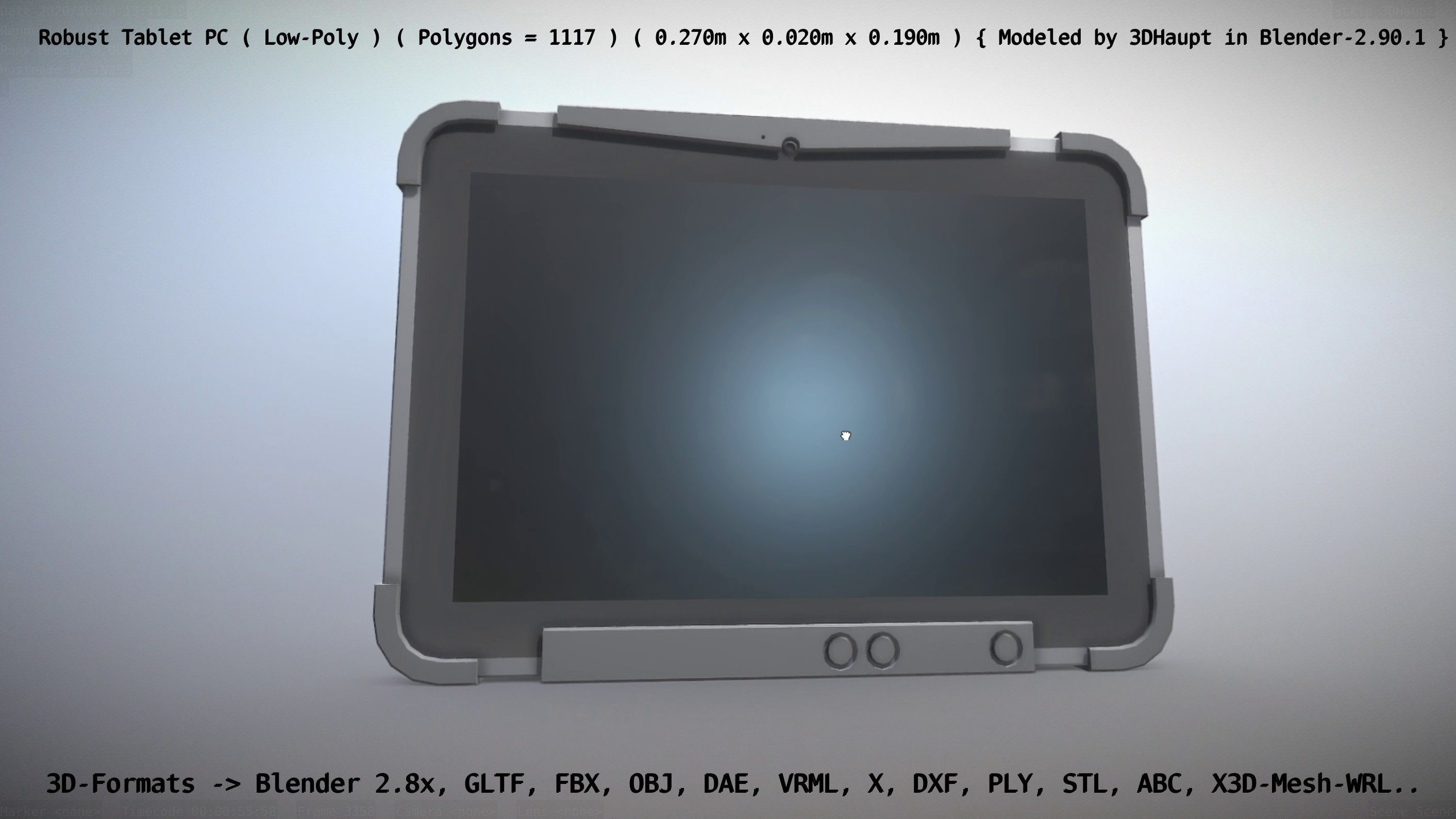 Robust Tablet PC Low-Poly Version Low-poly 3D model_59