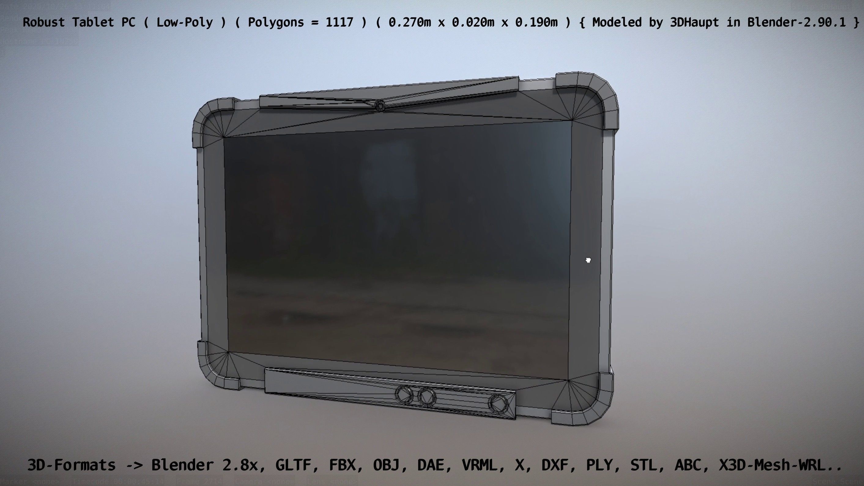 Robust Tablet PC Low-Poly Version Low-poly 3D model_52